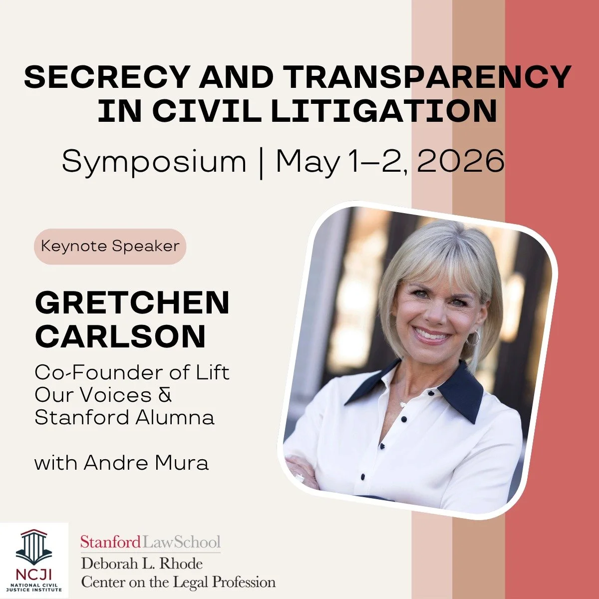 Our co-founder @gretchencarlson will take the stage at @stanfordlawschool this May for a conversation on secrecy and transparency in civil litigation.

This is the work we do every day.

For too long, NDAs and forced arbitration have kept workplace h