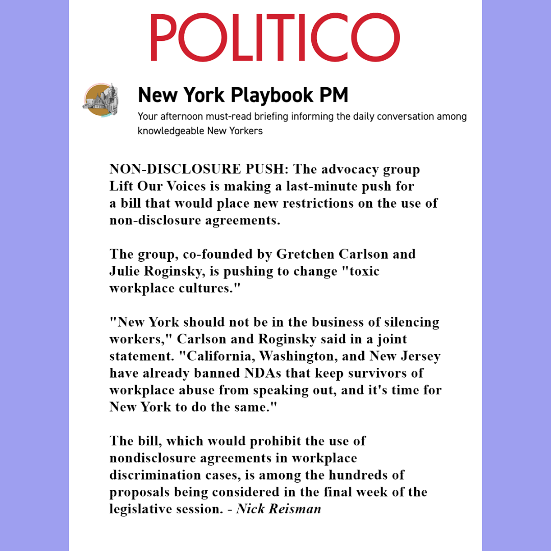 Politico: NY PM Playbook Non-Disclosure Push 
