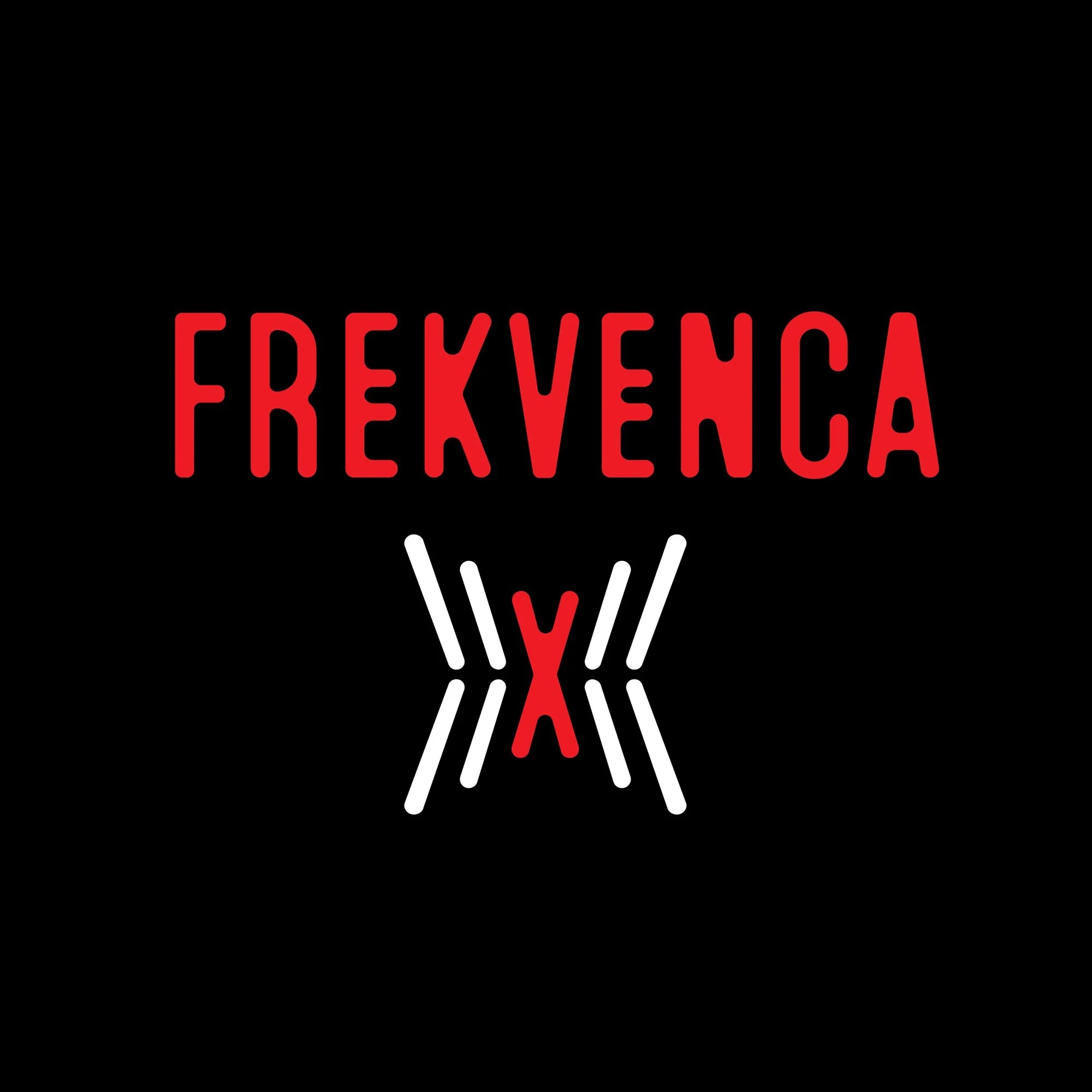 Neon sign with the word 'FREYJA' in bold red letters and a white ice axe pointing upward.