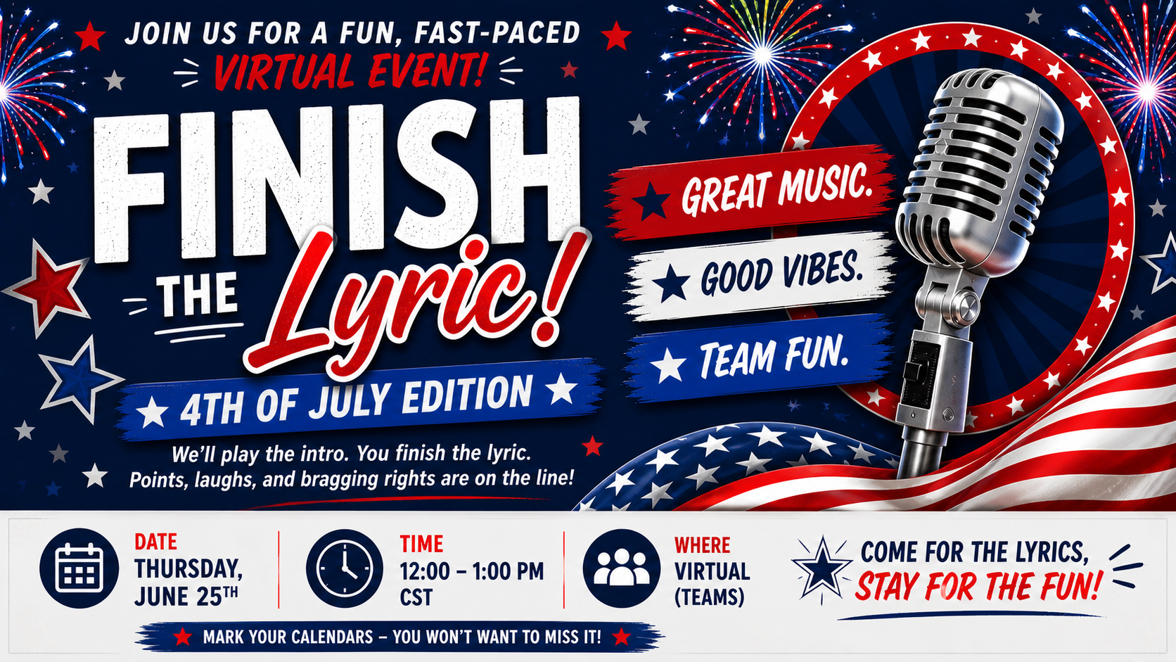 Finish the Lyric - 4th of July Edition