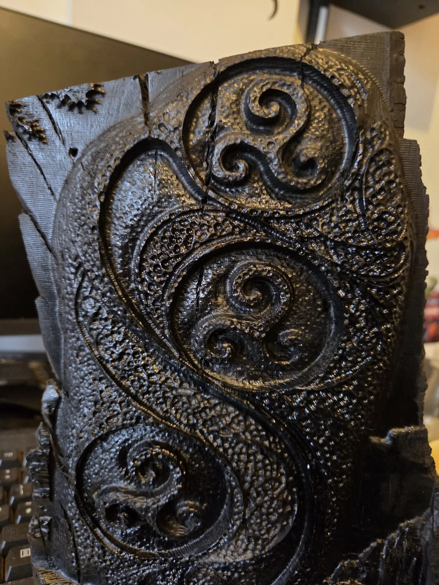 Unique Irish megalithic art and engravings, 5000 Year Old Irish Bog Oak,  Hand-Carved , Ancestry Gift From Ireland.