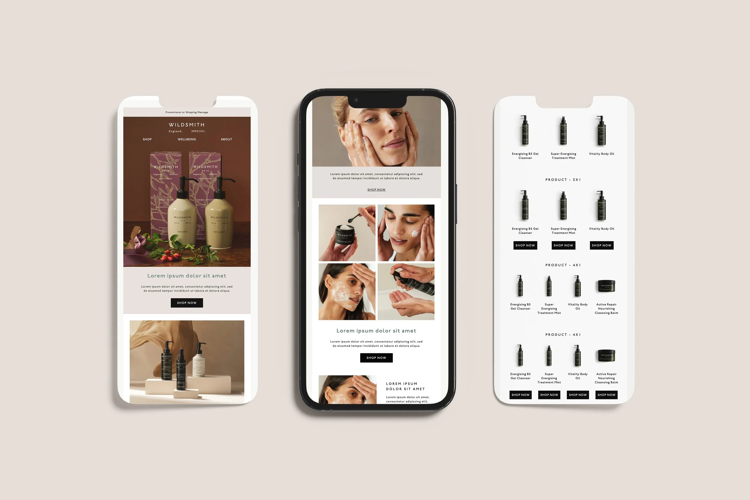 Wildsmith Skin Klaviyo email design by Soley Creative