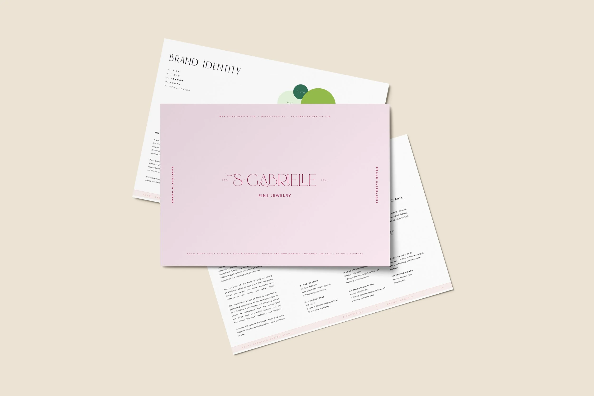S.Gabrielle fine jewellery brand identity designed by Soley Creative