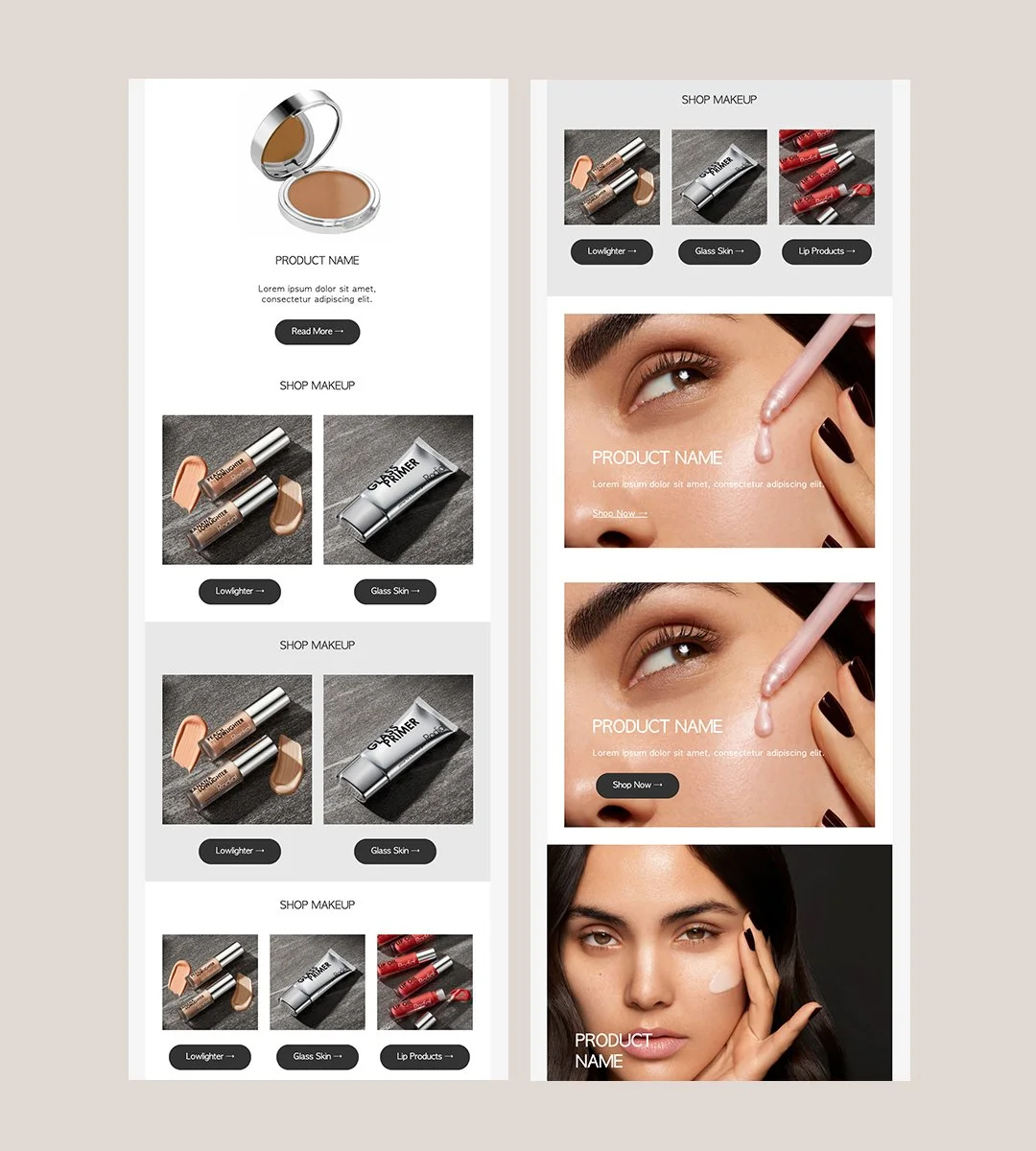 Rodial modular Klaviyo email template for beauty campaigns