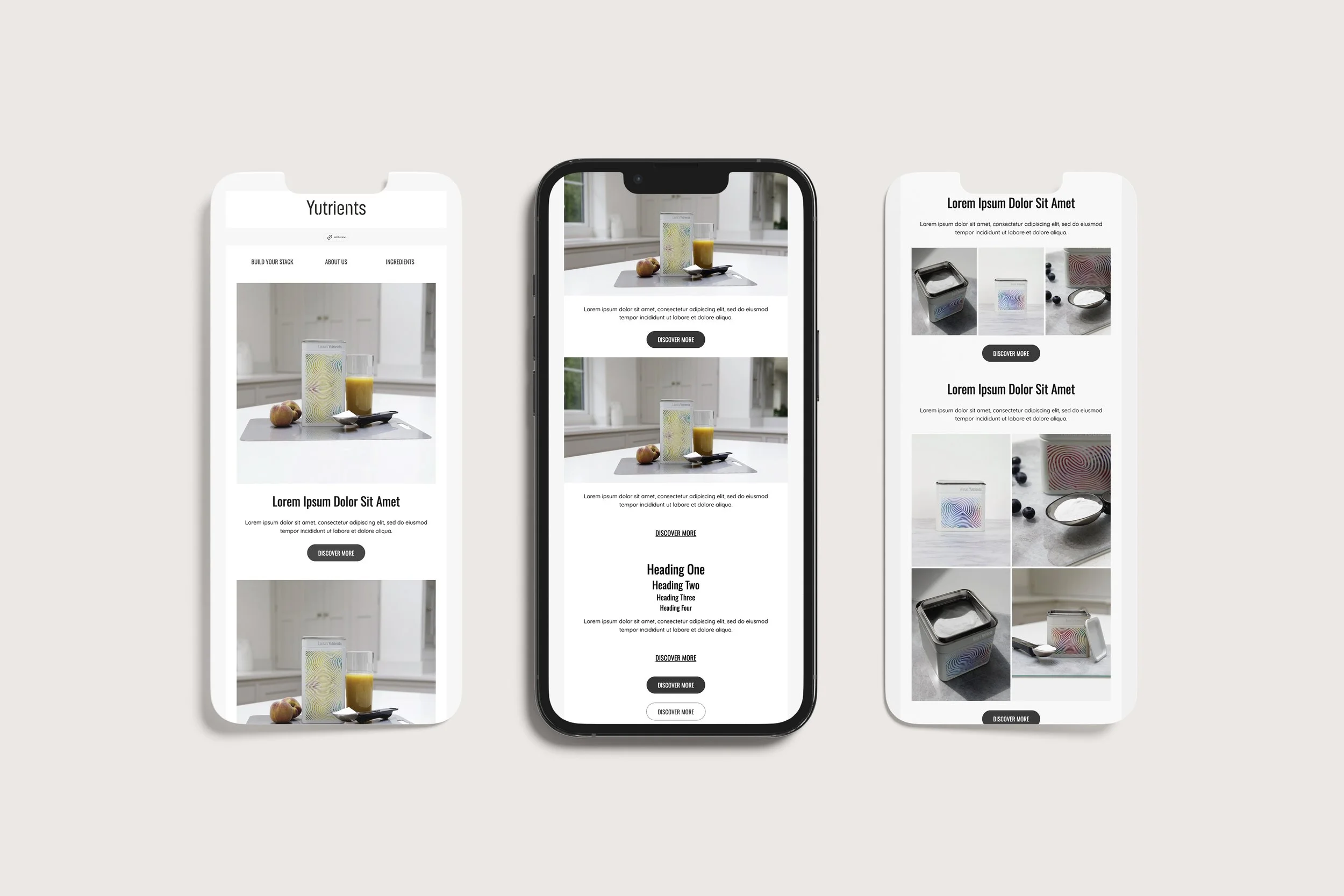 Yutrients modular Klaviyo email template for supplement brand