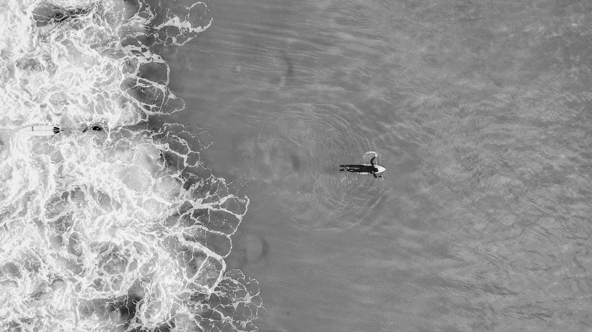 Surfer in the ocean black and white executive functioning struggles