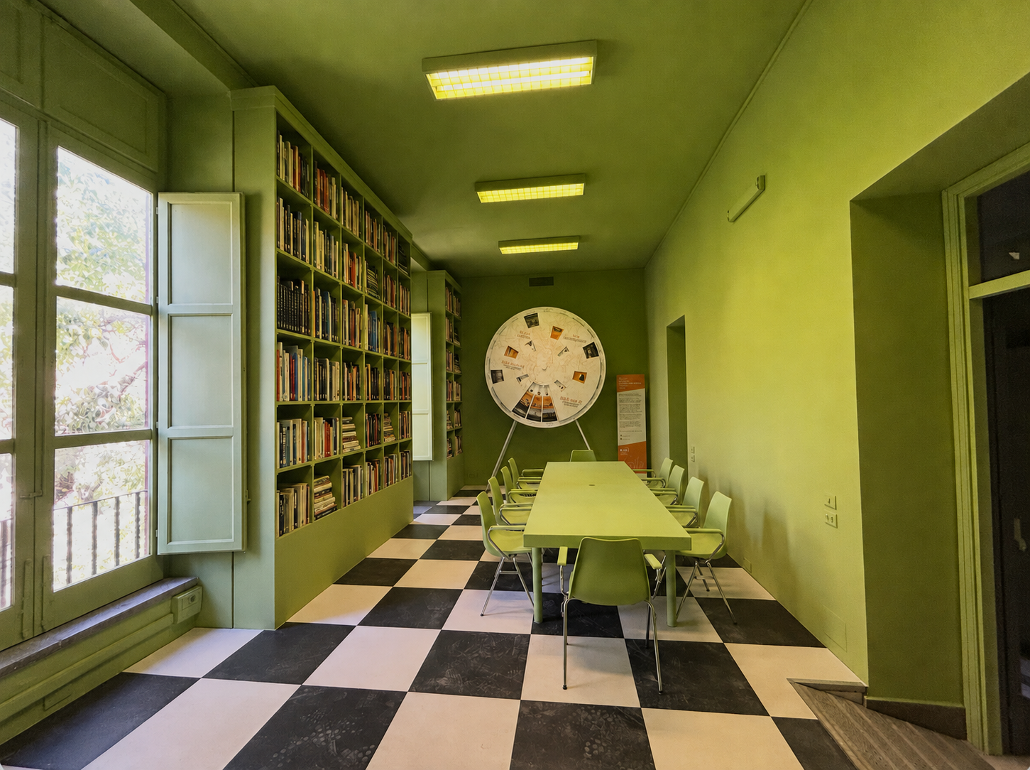 View of the Countless City Library inside the Museum of the Cities of the World in Palermo.