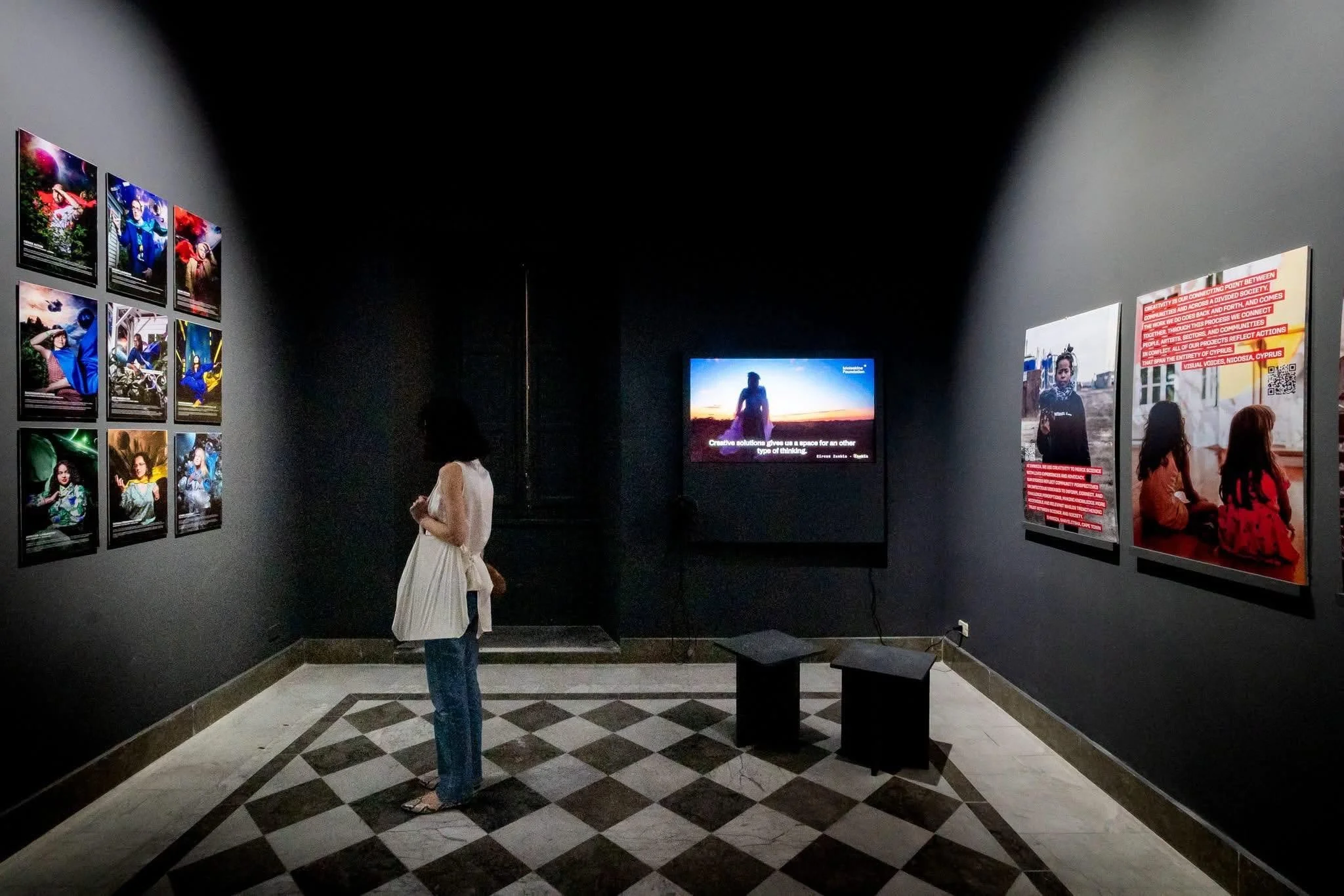 Visitor exploring the Museum of the Cities of the World in Palermo.