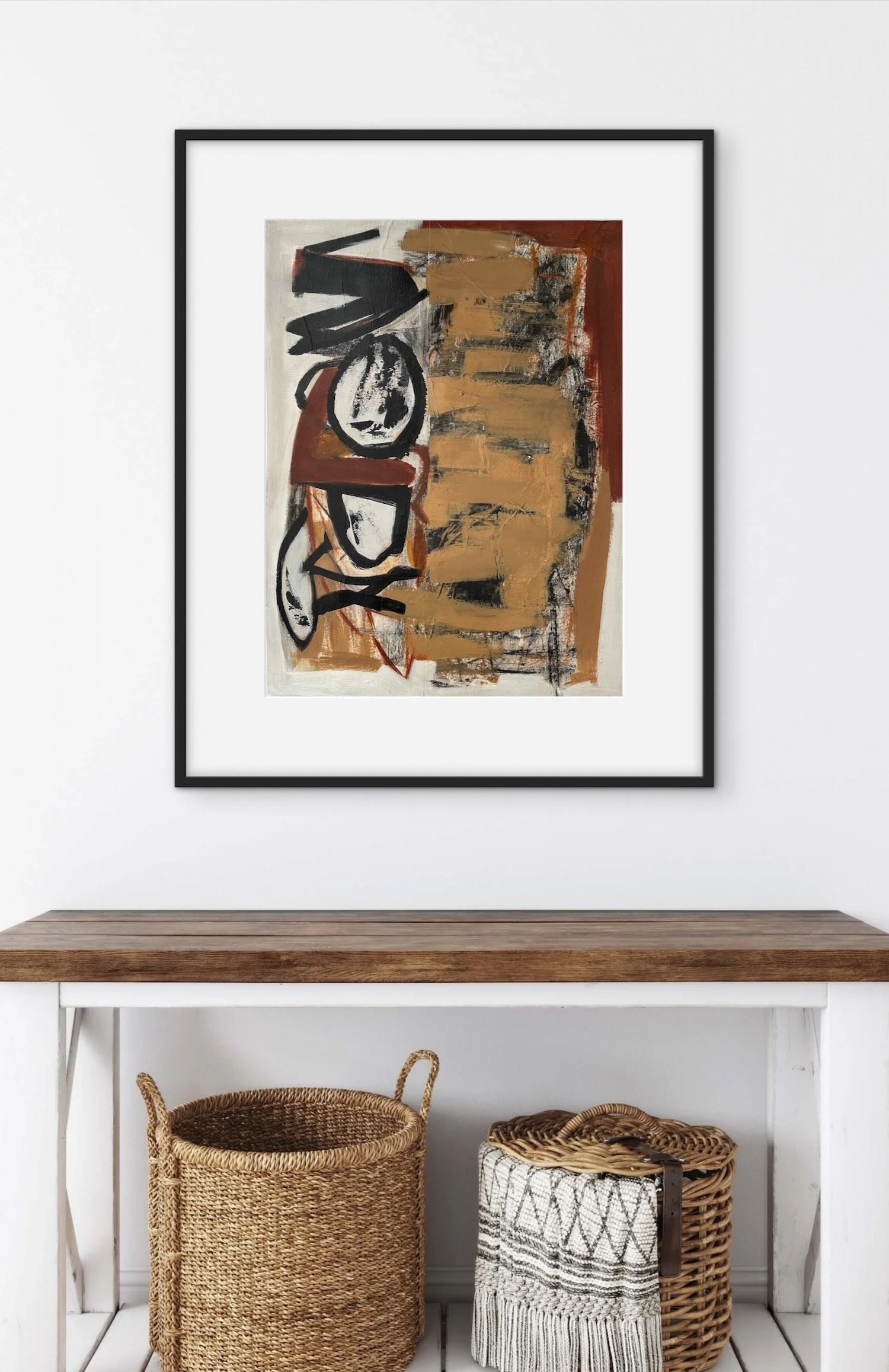 Memories of Marks & Symbols 18 | 32 x 26 Framed  | Mixed Media on Paper | Shown in Situ