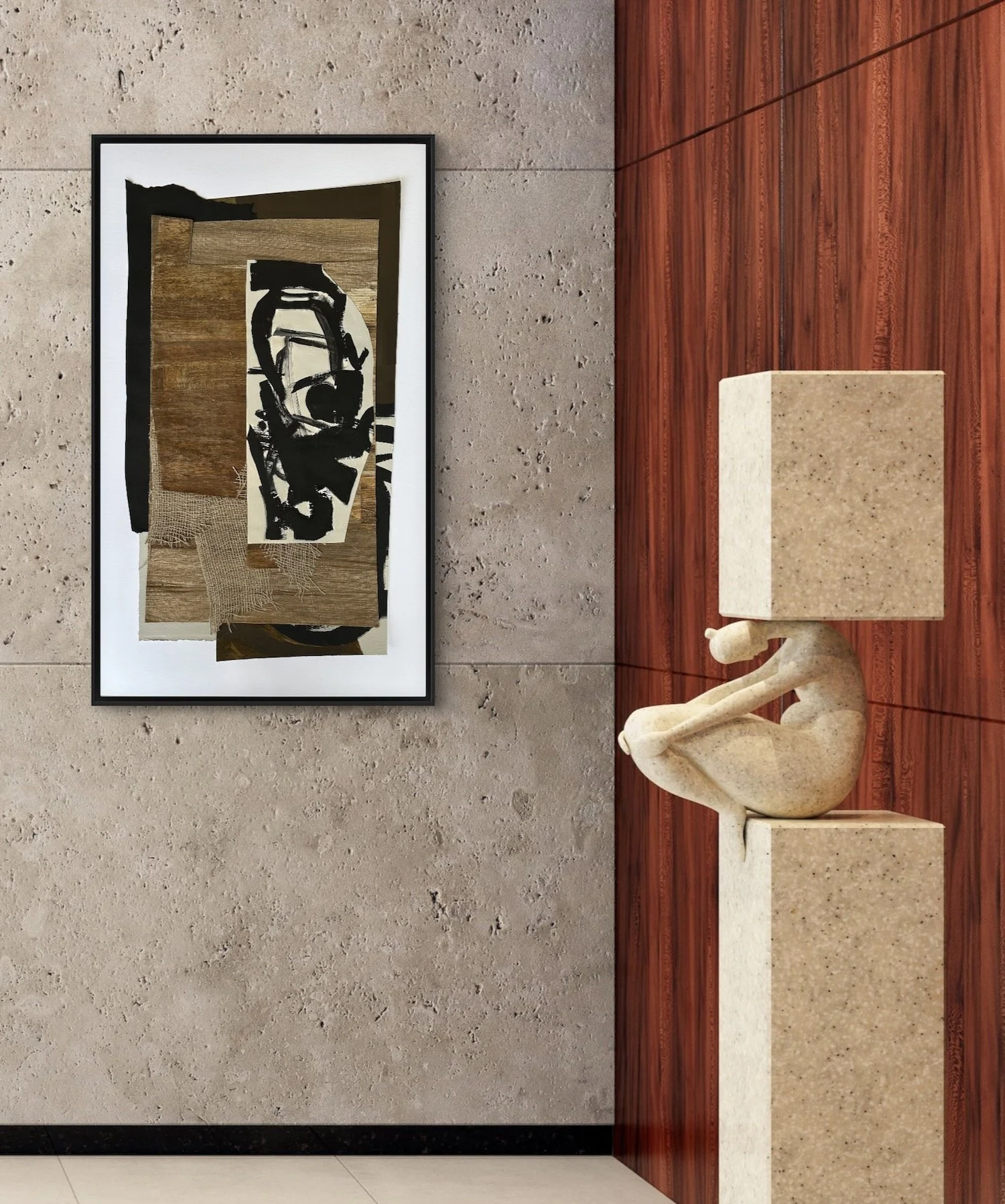 Memories of Marks and Symbols 17 | 36x22 | Mixed Media | Shown Framed and in Situ