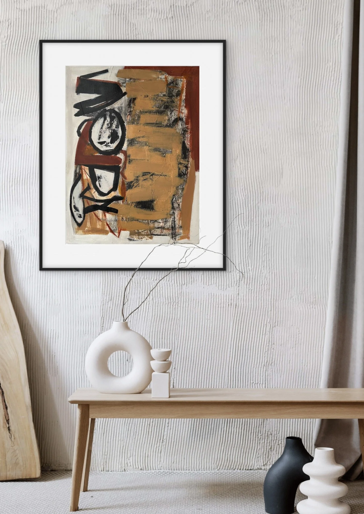 Memories of Marks & Symbols 18 | 32 x 26 Framed  | Mixed Media on Paper | Shown in Situ