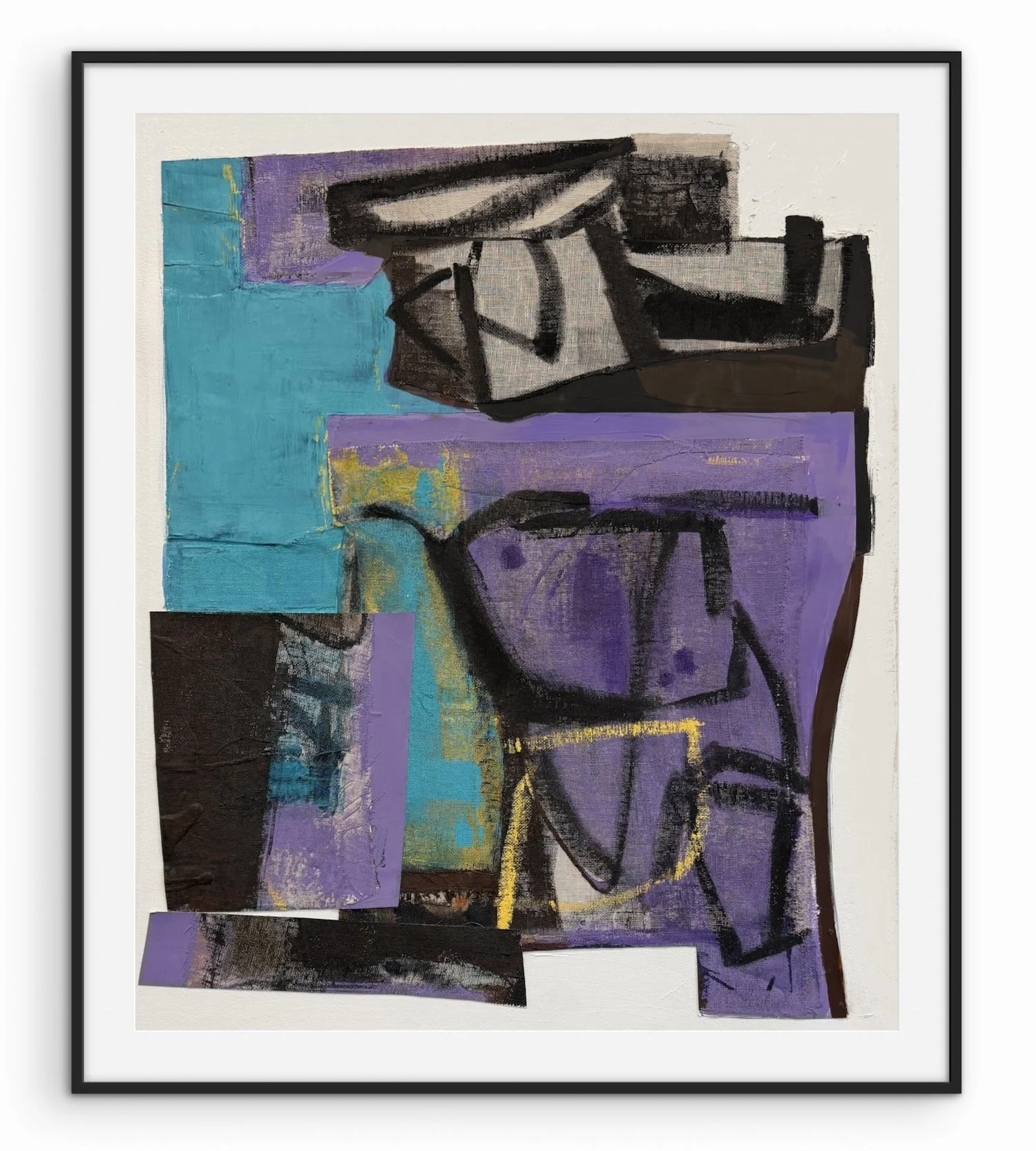 On Raw Linen No 4 | 36x30 | Mixed Media on Board  | Shown Framed