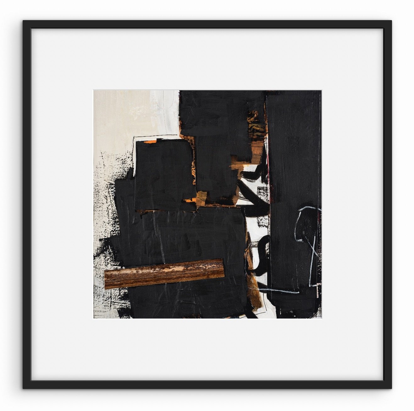 Forest Embers | 16x16 | Mixed Media on Paper |  Shown Framed