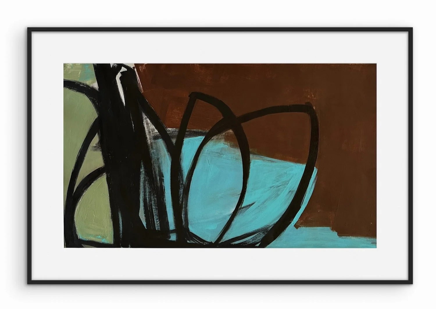 Flow | 26x39  | Acrylic on Paper  | Shown Framed