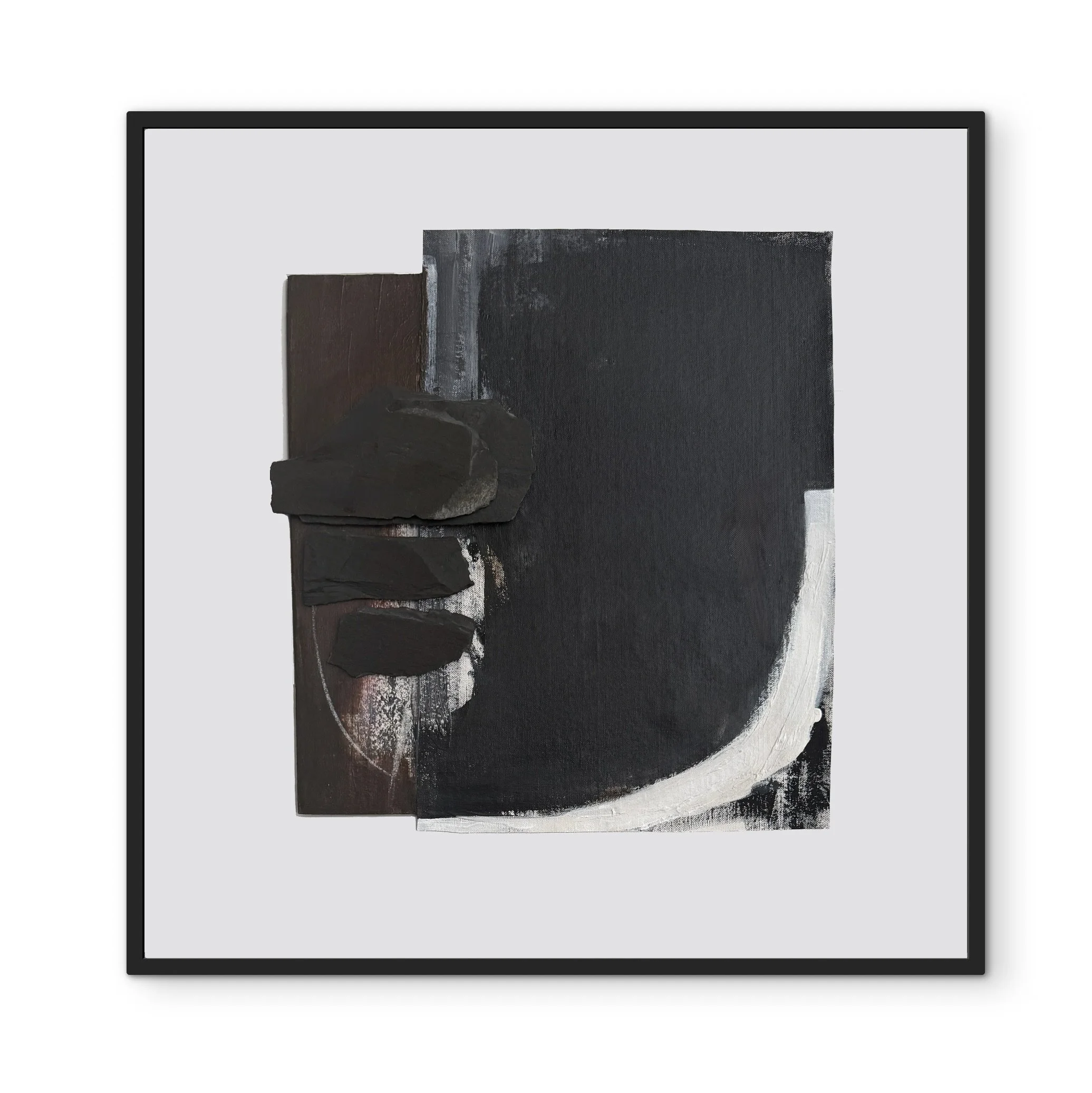 Vessels #3 | Mixed Media with Slate | 25x25 Framed