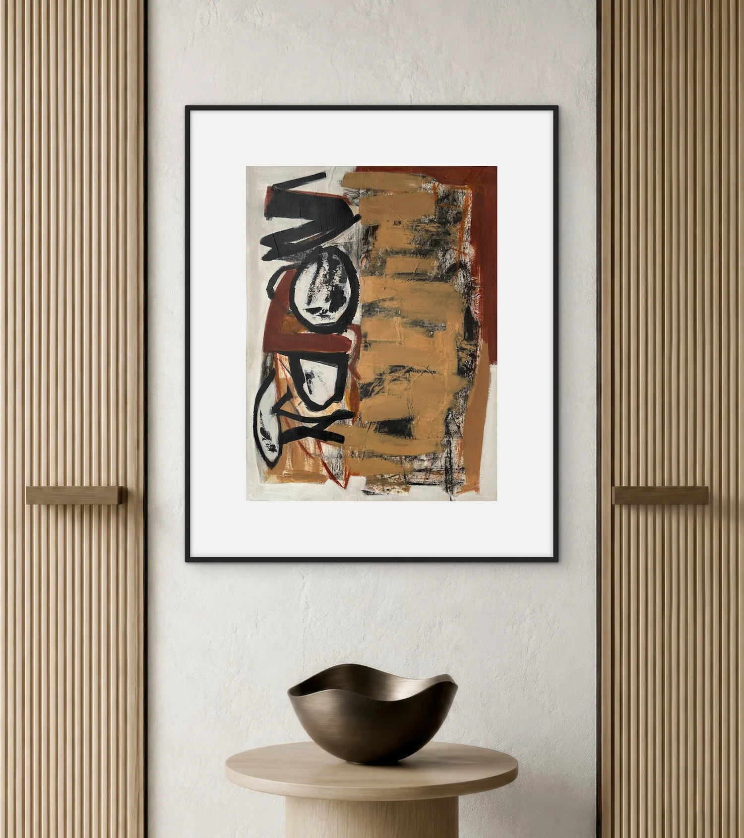 Memories of Marks & Symbols 18 | 32 x 26 Framed and Shown in Situ