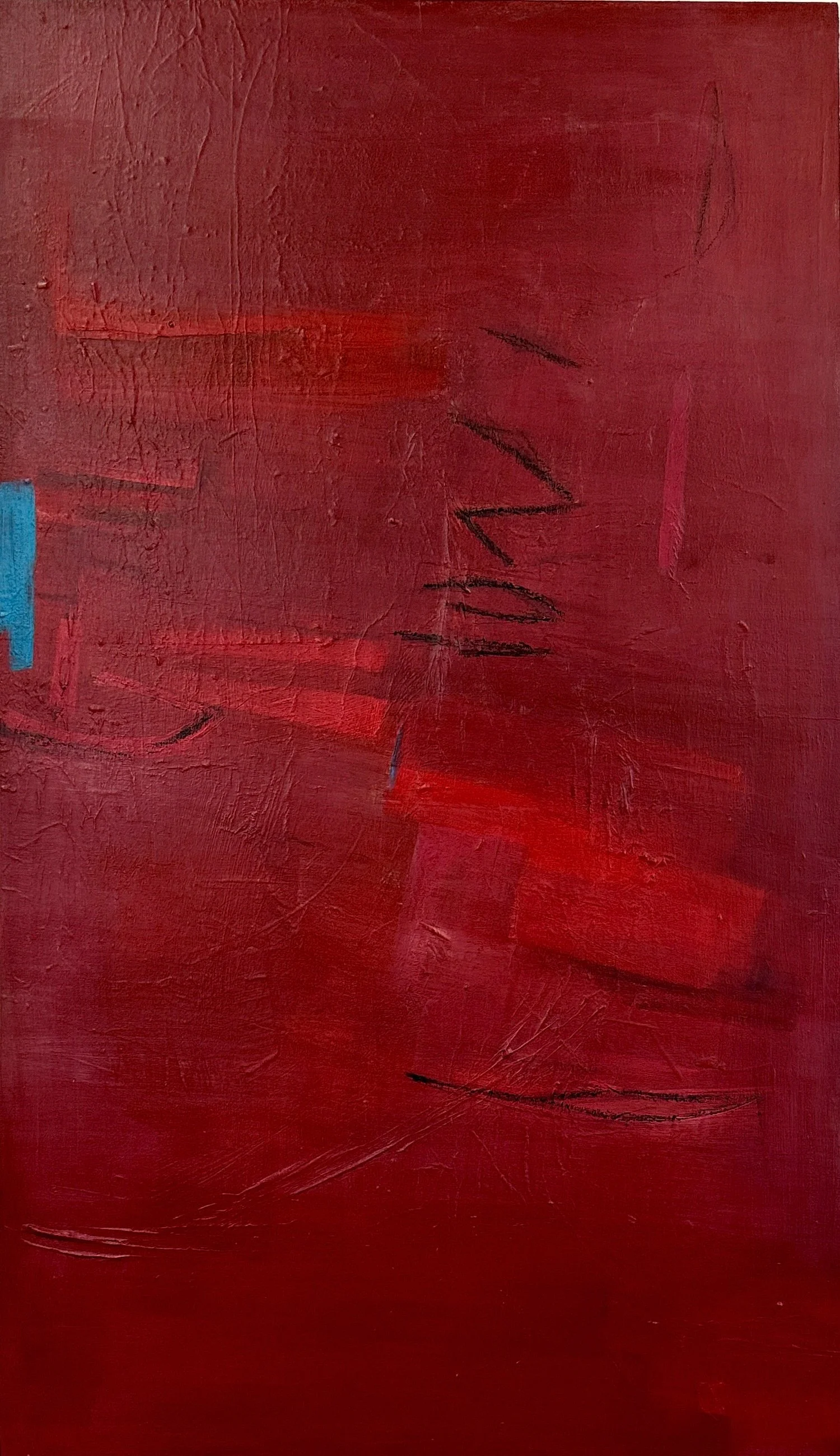 Vestiges in Red 2  | 36 x 22  | Mixed Media on Panel | Next Shown in Situ