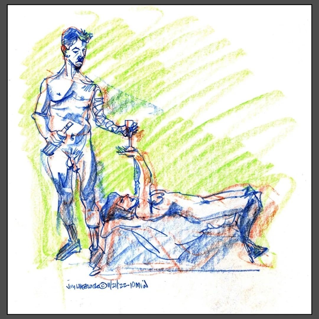 ALLEN JONES themed LIFEDRAWING with REBECCA & ALEKSANDER (ONLINE & IRL)