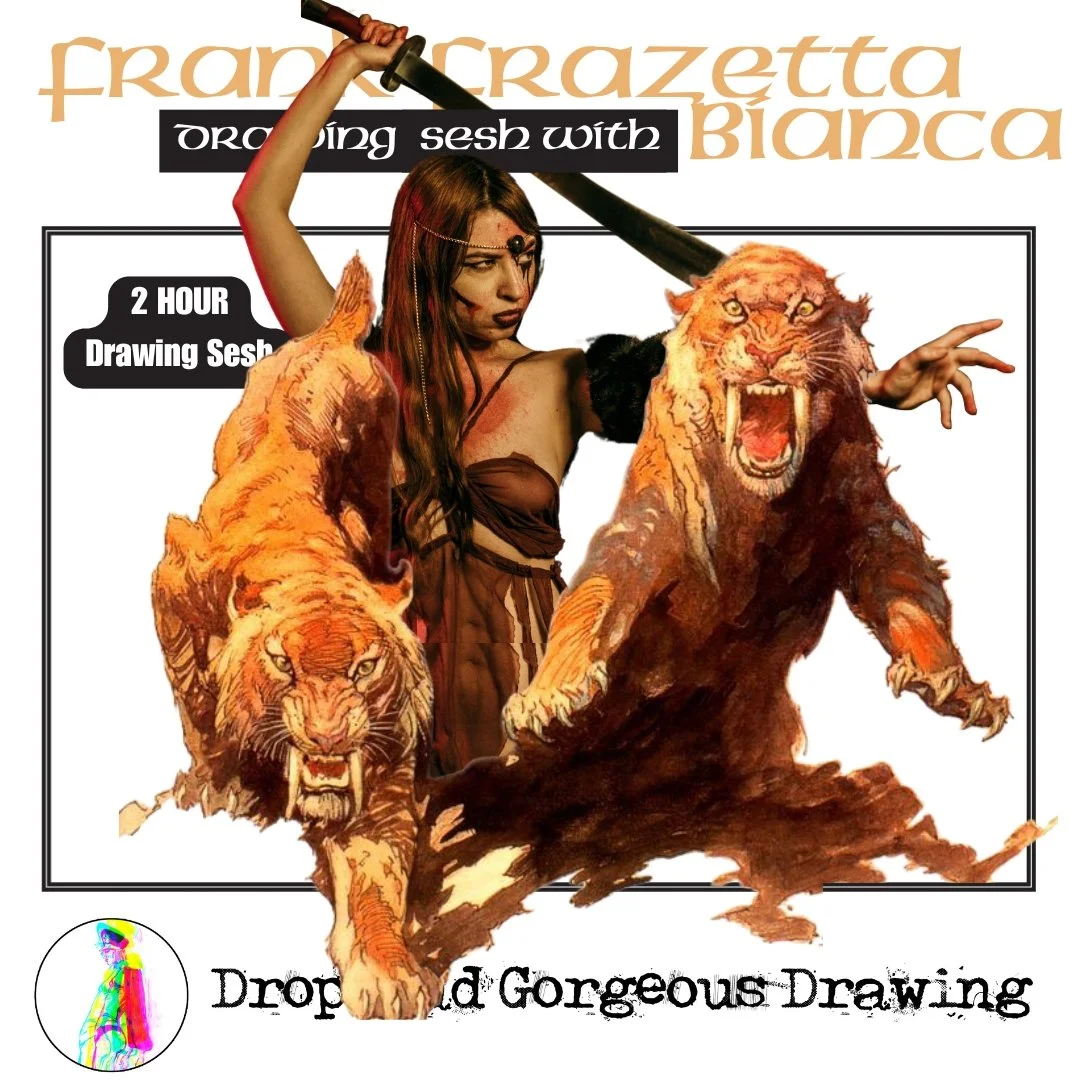 FRANK FRAZETTA - LIFE-DRAWING SESH WTIH BIANCA
