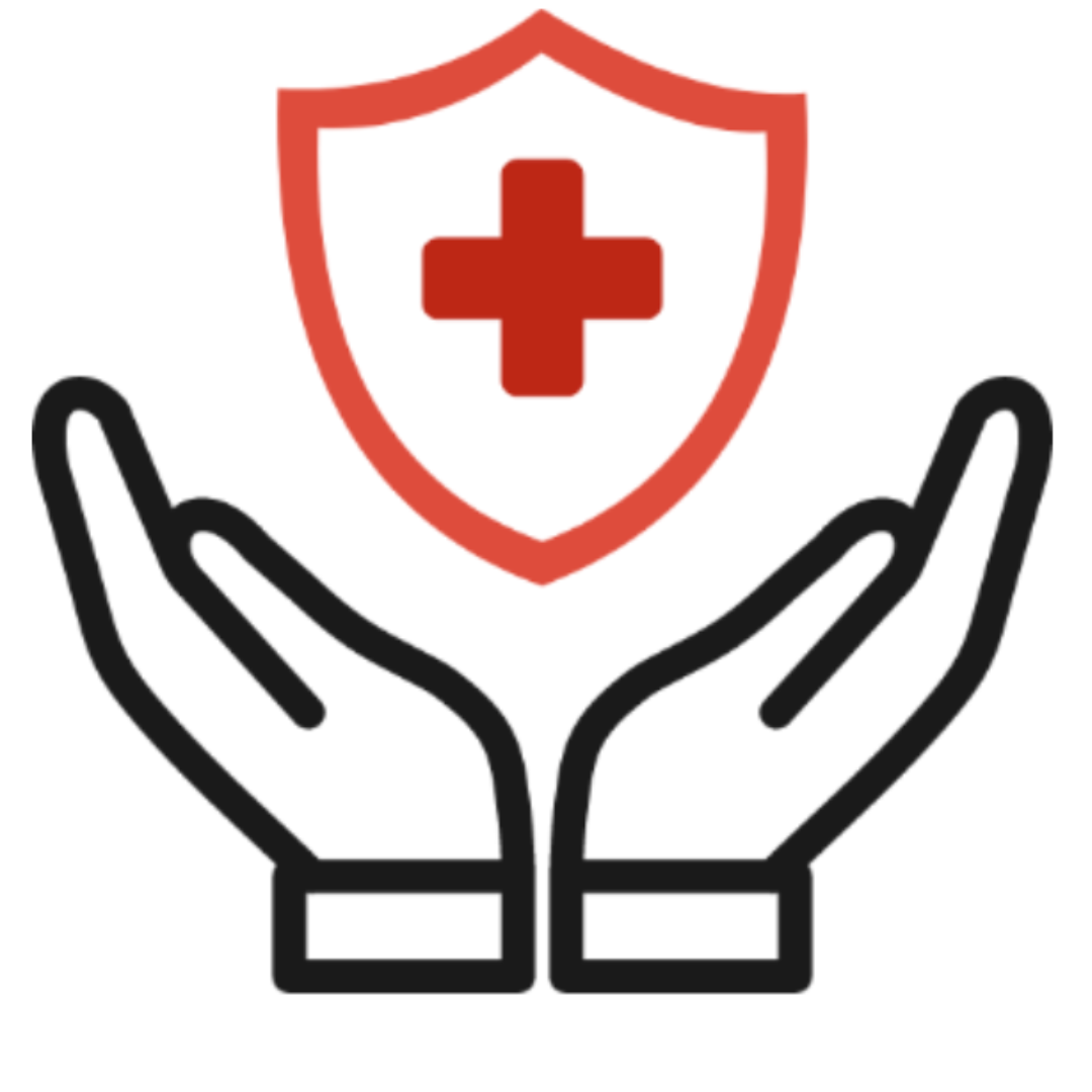 hands holding up a health symbol