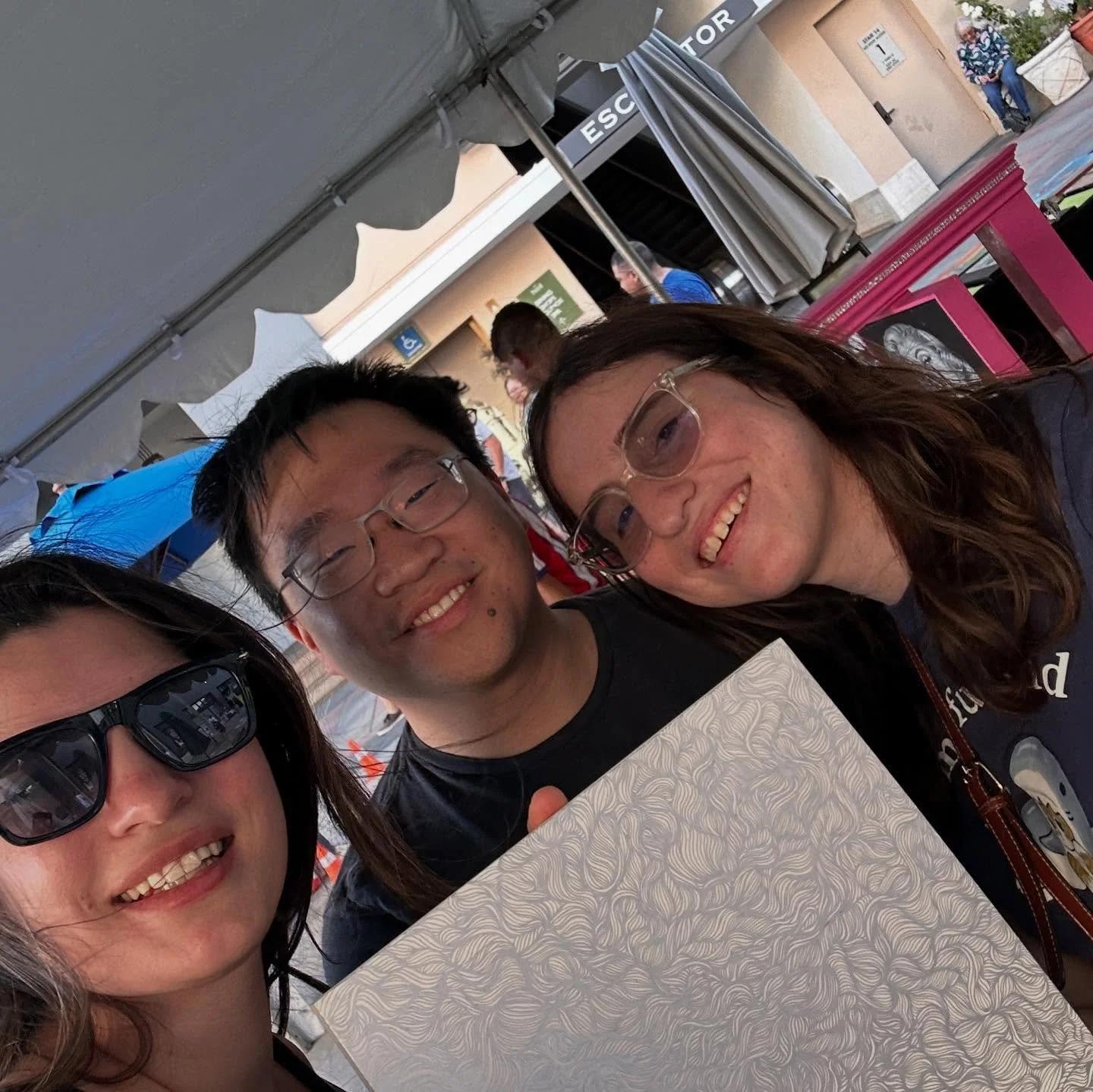These nice people bought my canvas! And also me and Jeff! #pasadenachalkfestival