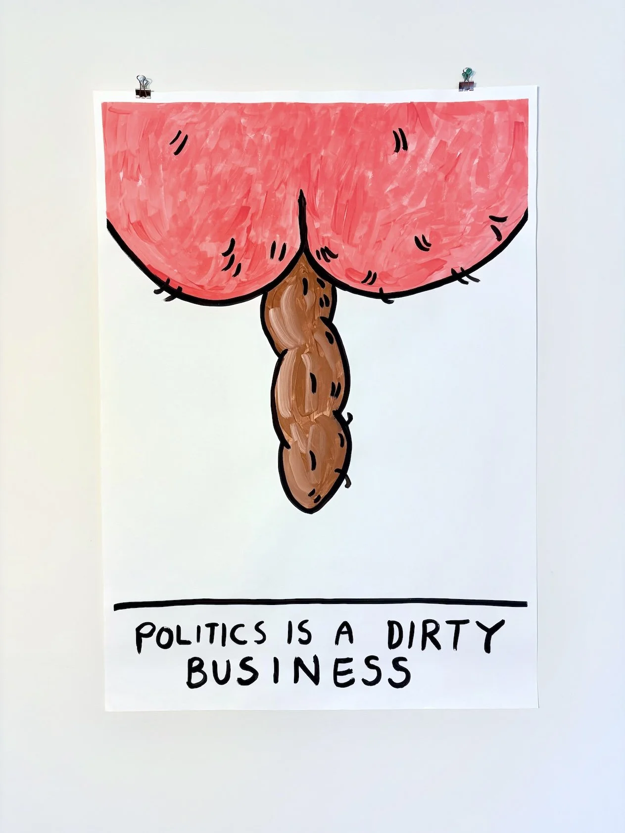 A funny drawing about the nature of 'politics is a dirty business' 
