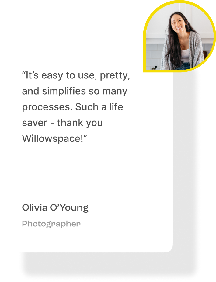 Olivia O'Young Photographer using WillowSpace CRM