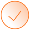orange checkmark.