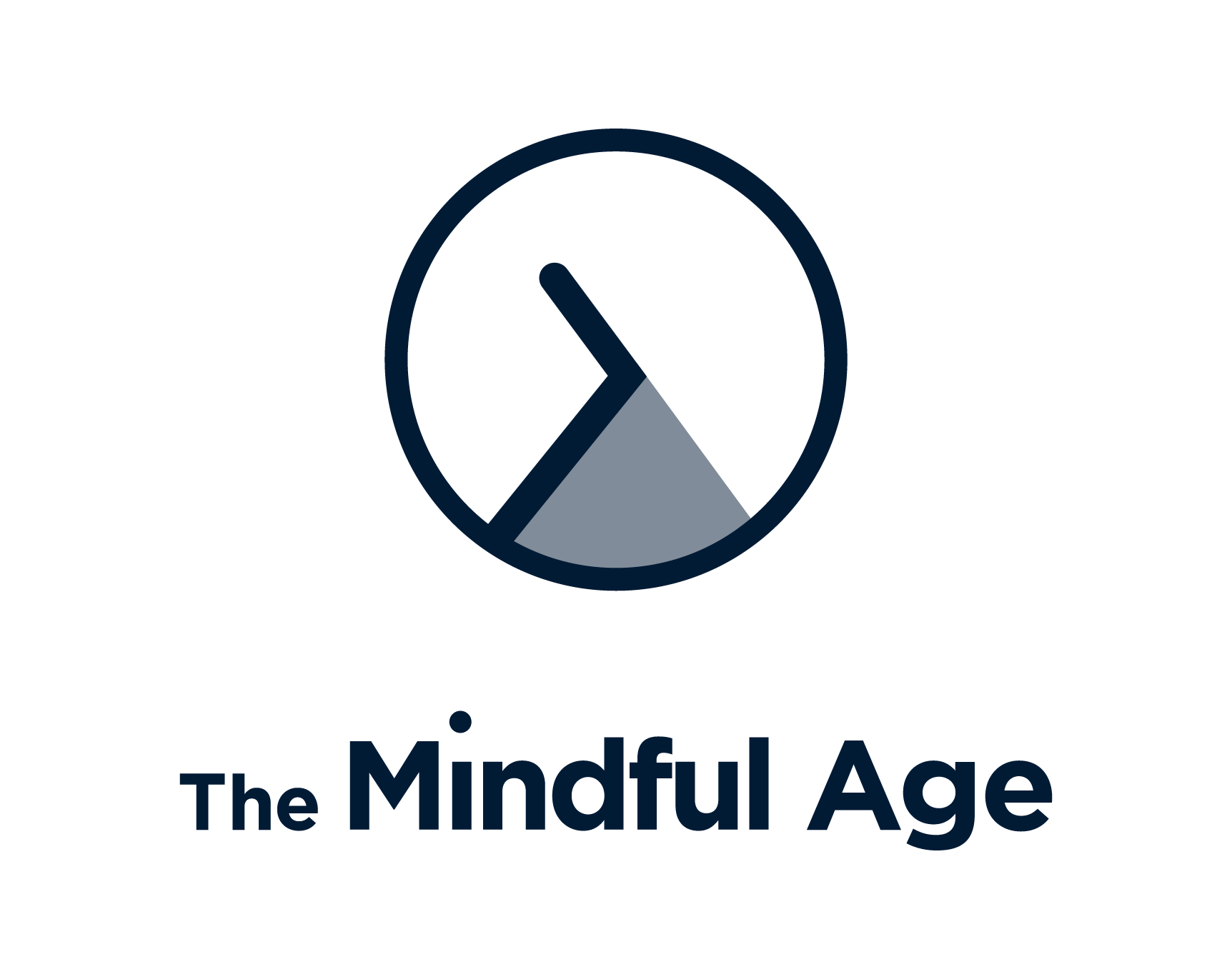 Logo for The Mindful Age featuring a circle with a stylized compass or clock symbol and the text 'The Mindful Age' below.