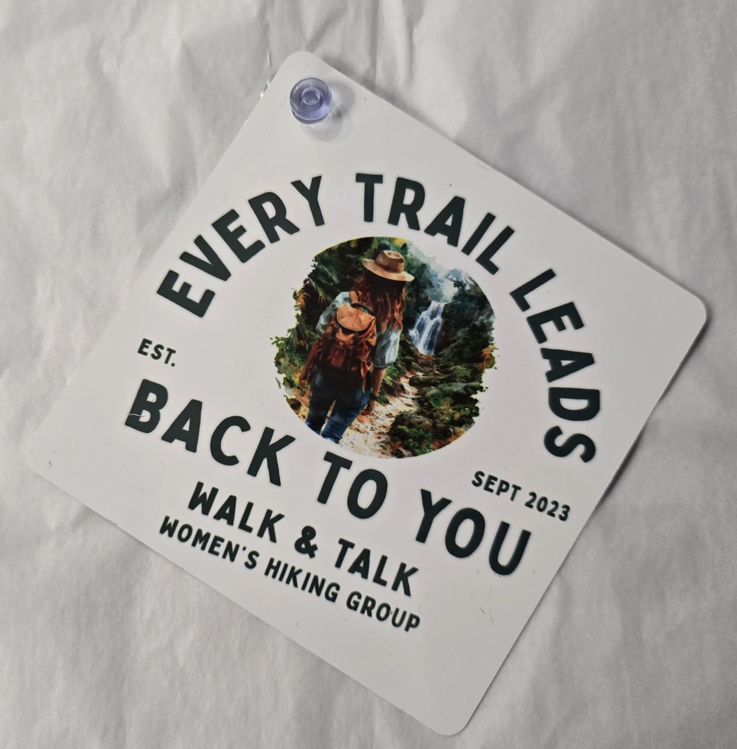 Walk and Talk 5x5 Suction Cup Hanging Sign
