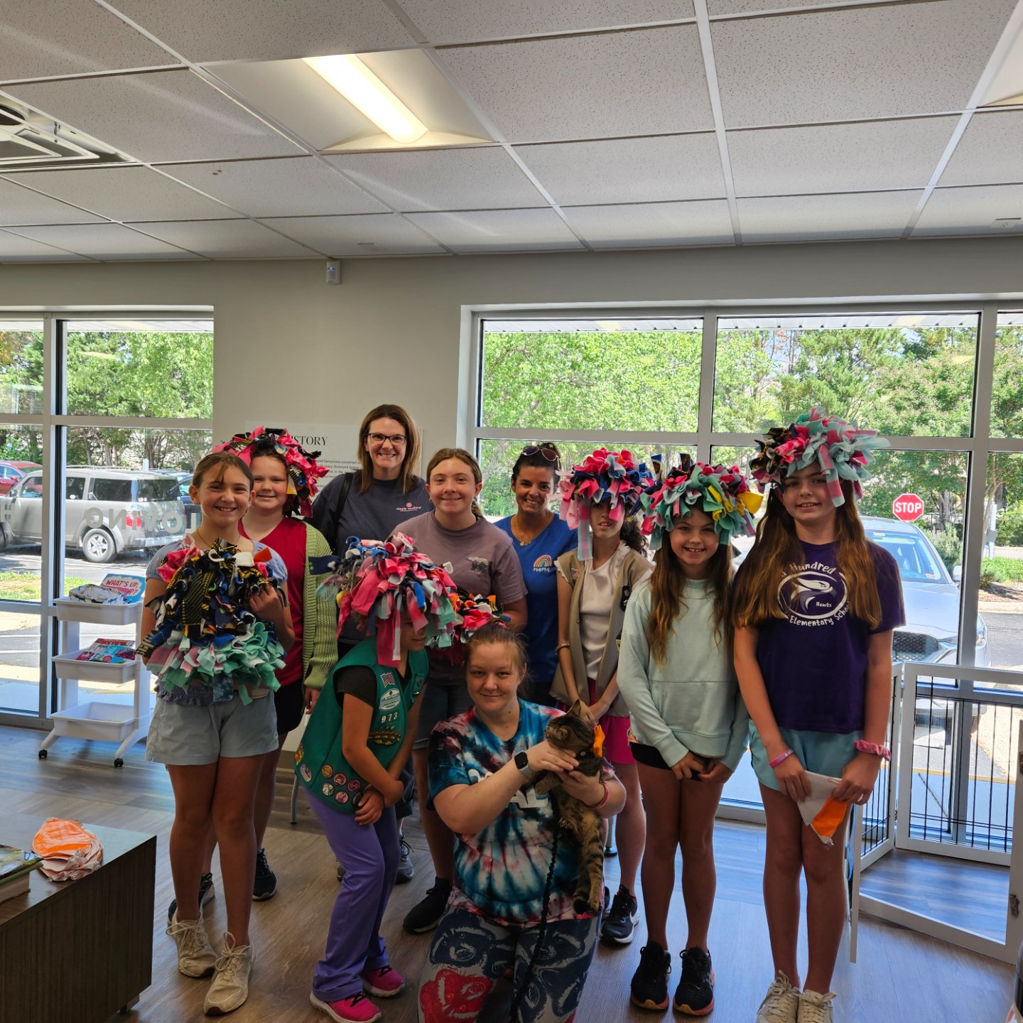 Huge shoutout to the amazing Girl Scout Troop 973! 🎉

This weekend, they not only dropped off some much-needed donations but also crafted super fun Snuffle Mats for our furry friends here at RAL. (They also showed us they can double as very fashiona