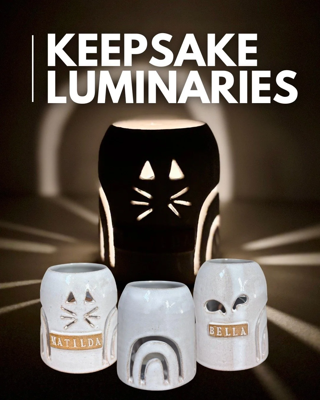 🐾✨ Last call for keepsake luminaries!

Today is the final day to order one of our handcrafted keepsake luminaries, created by local potter @robceramics. Each one will glow in honor or memory of a pet or loved one at our Luminary Ceremony on December