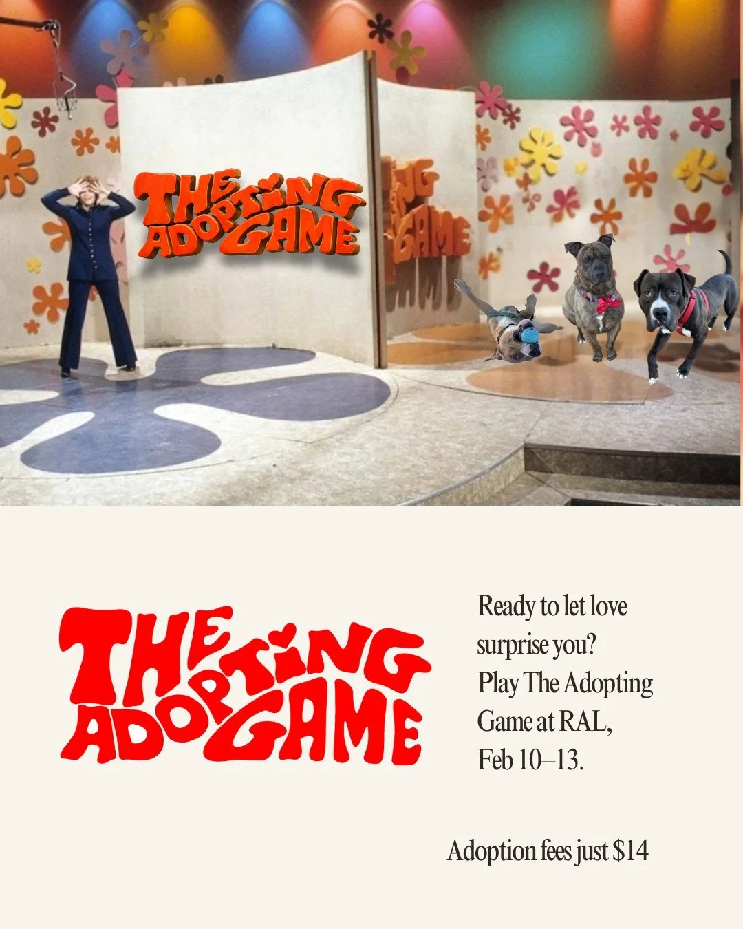 Ok, adopters. Let&rsquo;s play The Adopting Game. 💘🐾

From Feb 10&ndash;13, we&rsquo;re flipping the script on adoption and focusing on what really matters. Personality.

Instead of browsing pets in our kennels, adopters will fill out a match card 