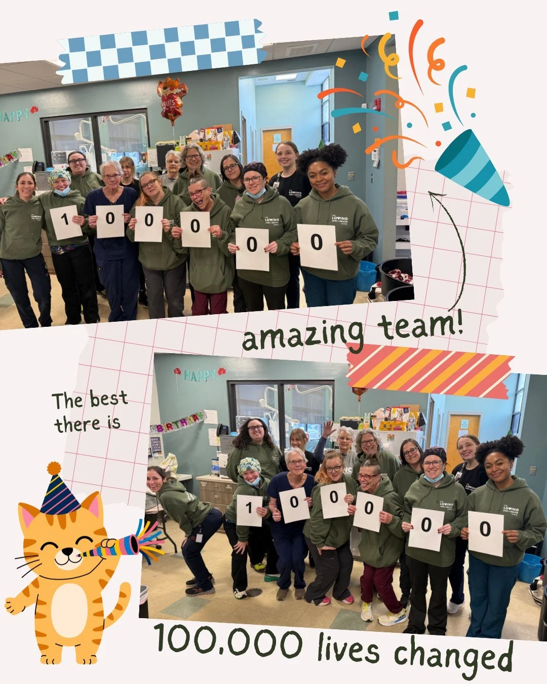 🎉✨ 100,000 Pets Spayed &amp; Neutered: Making A Difference Every Day ✨🎉

Yesterday, The Loving Spay+Neuter Clinic officially reached an extraordinary milestone: 100,000 spay/neuter surgeries since opening its doors on February 15, 2010.

What start