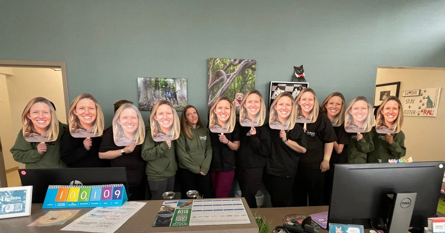 &ldquo;Would the real Dr. Drinkwine please stand up?&rdquo; 👀

After 100,000 spay and neuter surgeries and 16 years of leadership at The Loving Spay+Neuter Clinic, we figured it was time for a few extra Dr. Drinkwines.

Today, our clinic team surpri