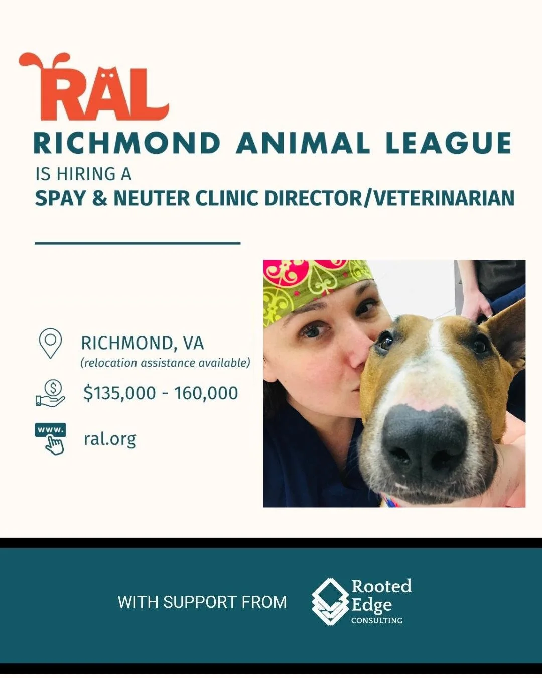 Richmond Animal League Inc is hiring a Clinic Director/ Senior Veterinarian!

This is a Richmond, VA based role and we&rsquo;re running the search locally and nationally. The Clinic Director/ Senior Veterinarian will run RAL&rsquo;s Loving Spay &amp;