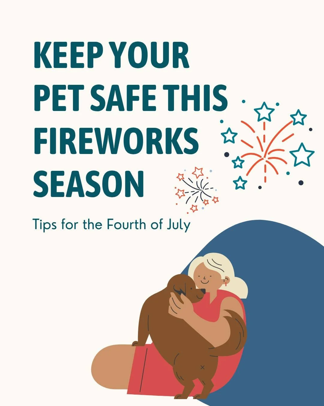 With the Fourth of July coming up this weekend, we all want to make sure our pets are safe and comfortable during the celebrations. 

While the festivities are exciting for us, they can be stressful and frightening for our pets. The loud noises and b