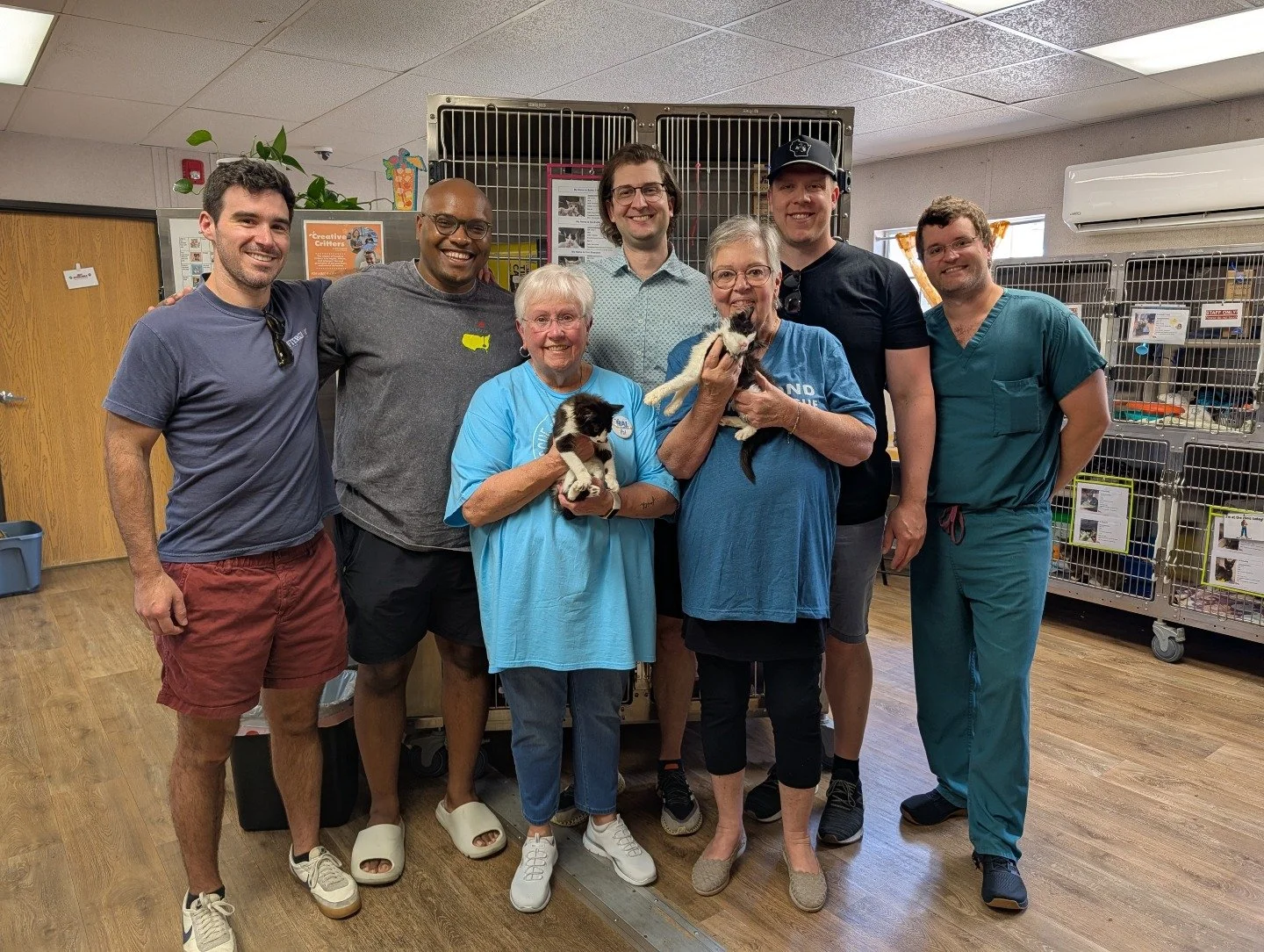These five VCU ortho residents wanted to give their assistant program director, Dr. Anna Greenwood, a thank you gift she'd actually love. She volunteers with our cats on weekends, and they've seen how much it means to her. So they came to RAL and spo