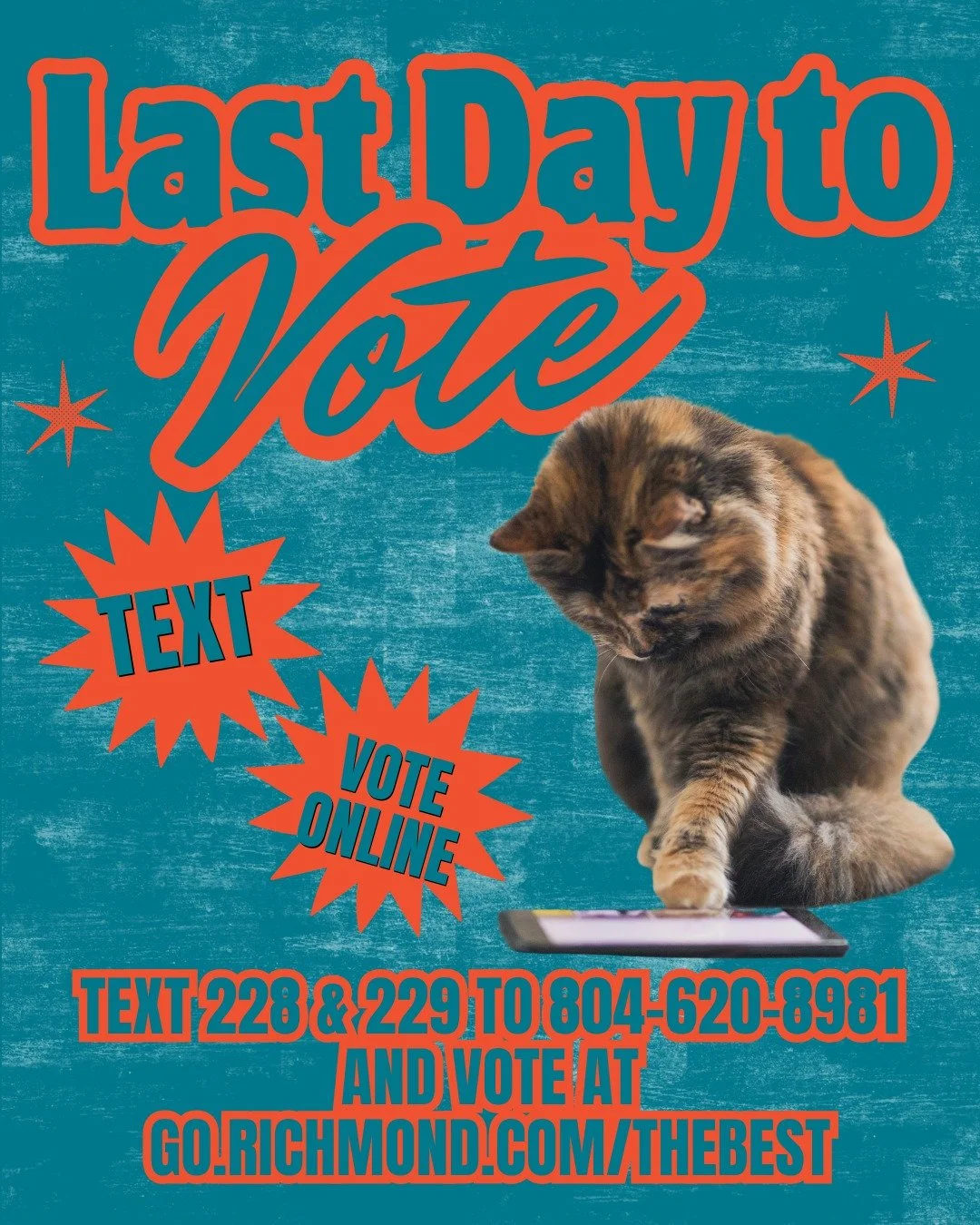 It's the last day to vote for RAL in the @rtdnews "The Best" Awards.

You can vote 2 different ways (this isn't either/or, you can do both):
1. Text 228 and 229 (send the texts separately) to 804-620-8981
2. Visit go.richmond.com/thebest to