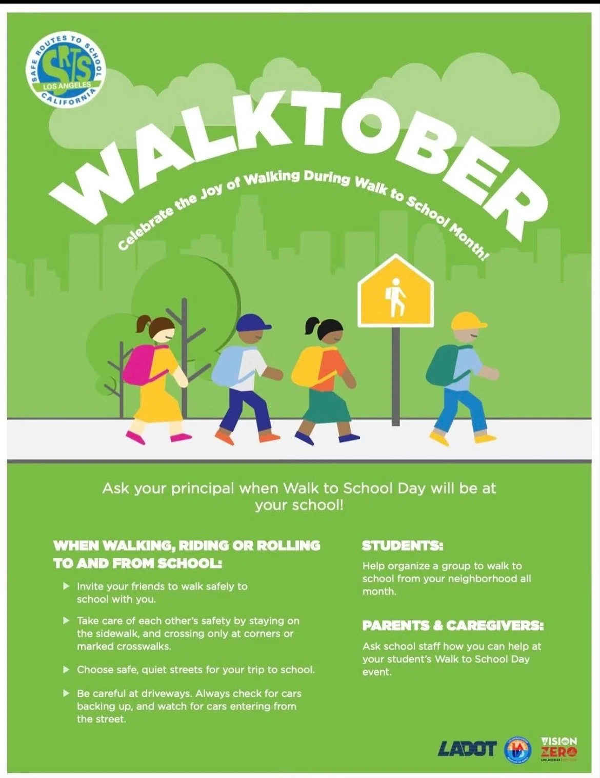 Let&rsquo;s make our school drop-offs a little greener this month! 🌿 Celebrate Walktober by walking, scootering, or biking to school &mdash; it&rsquo;s good for our bodies, our community, and our planet.