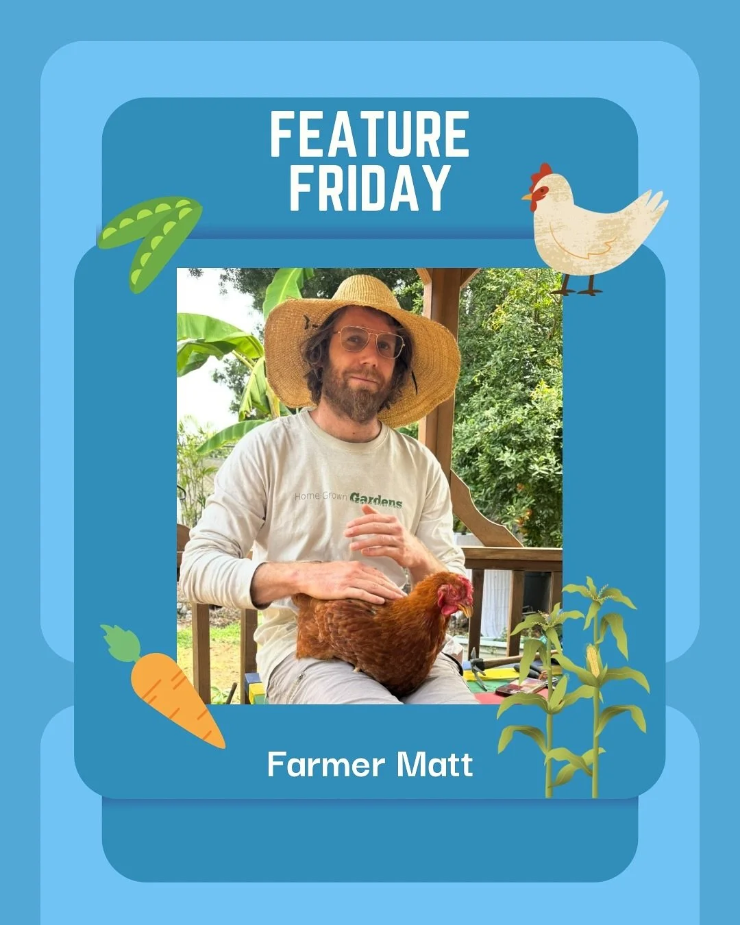 πΏ Friday Feature: Farmer Matt! πΏ
Born and raised right here in Los Angeles, Farmer Matt has been growing goodness since 2011 — from urban gardens to edible landscapes. When he’s not tending to plants, you’ll find him hiking, backp