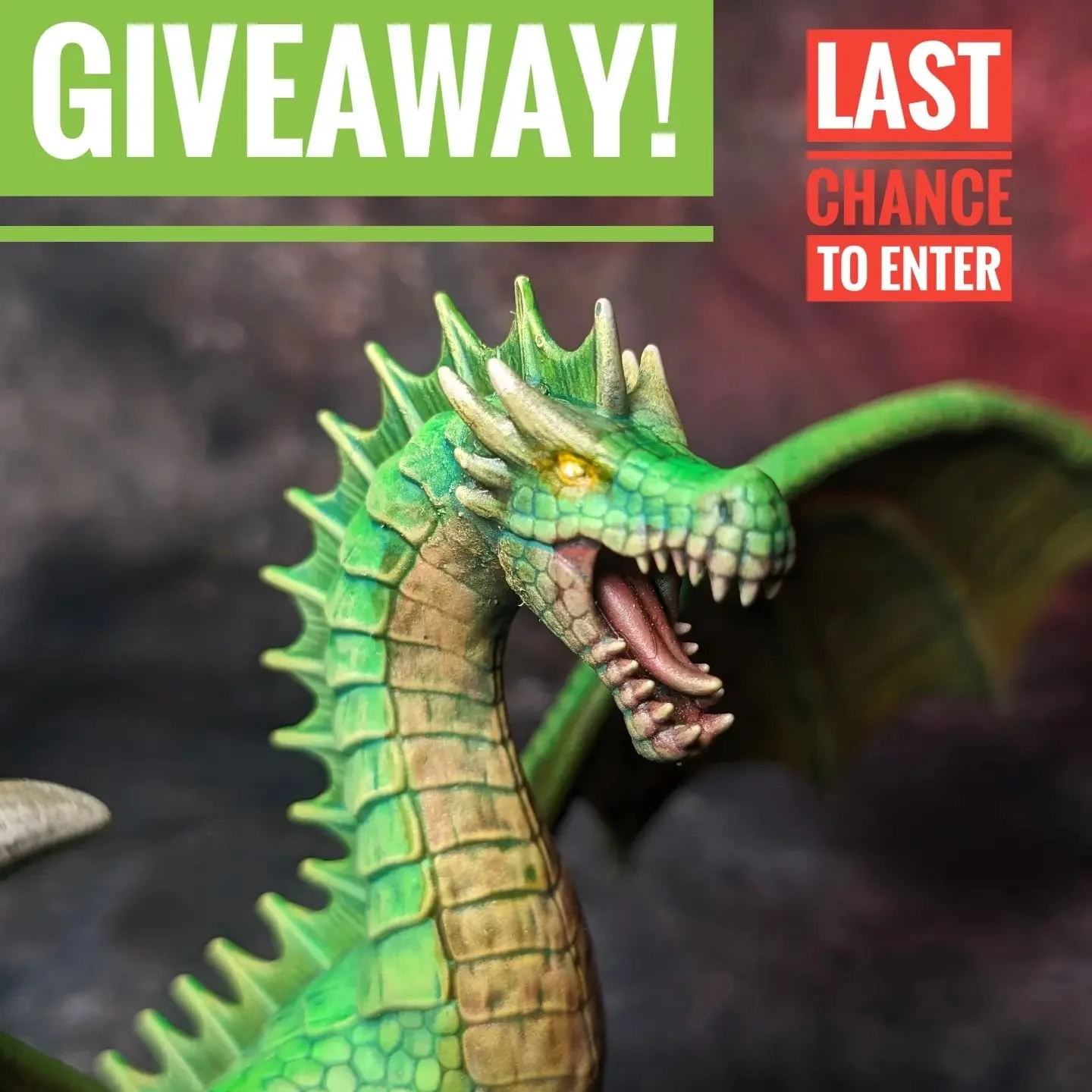 GIVEAWAY! ENTER BY 2/26/2024 @ MIDNIGHT EASTERN TIME. 
MY GOODNESS THAT'S ONLY 8 HOURS! 
Check my link in bio for rules and entry! GOOD LUCK, NERDS!
This dragon is sculpted by the wonderful @eli_3d_design
and painted by Danny Pirate Studios! 
#pa