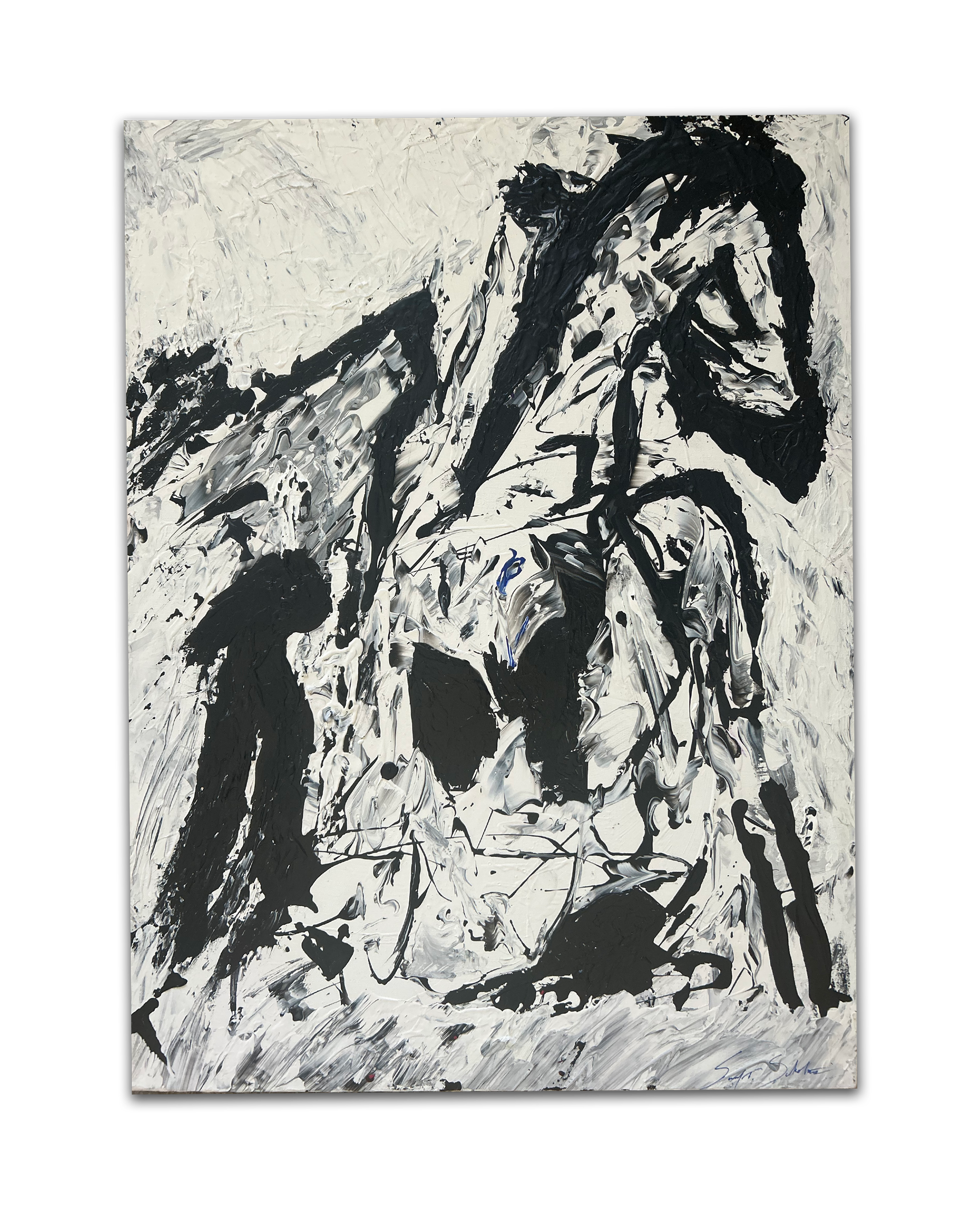 "Man Maiden Dragon" 
Acrylic Canvas Painting 
36" x 48" x 1"
c. 2025