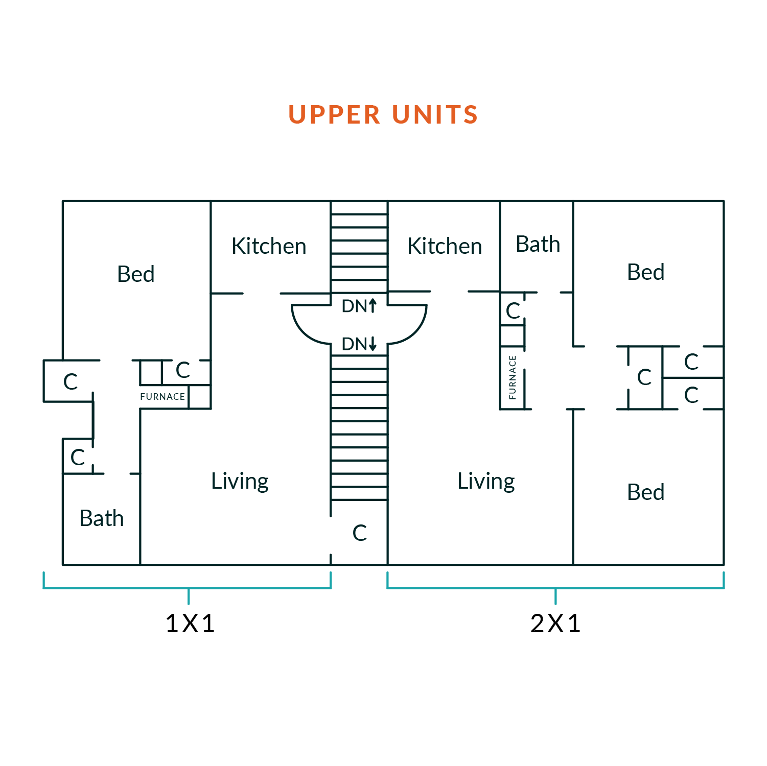 The Courtyard @ 1161 Poplar floor plans_Upper units.png