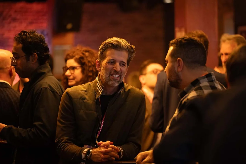 Founders and investors talking