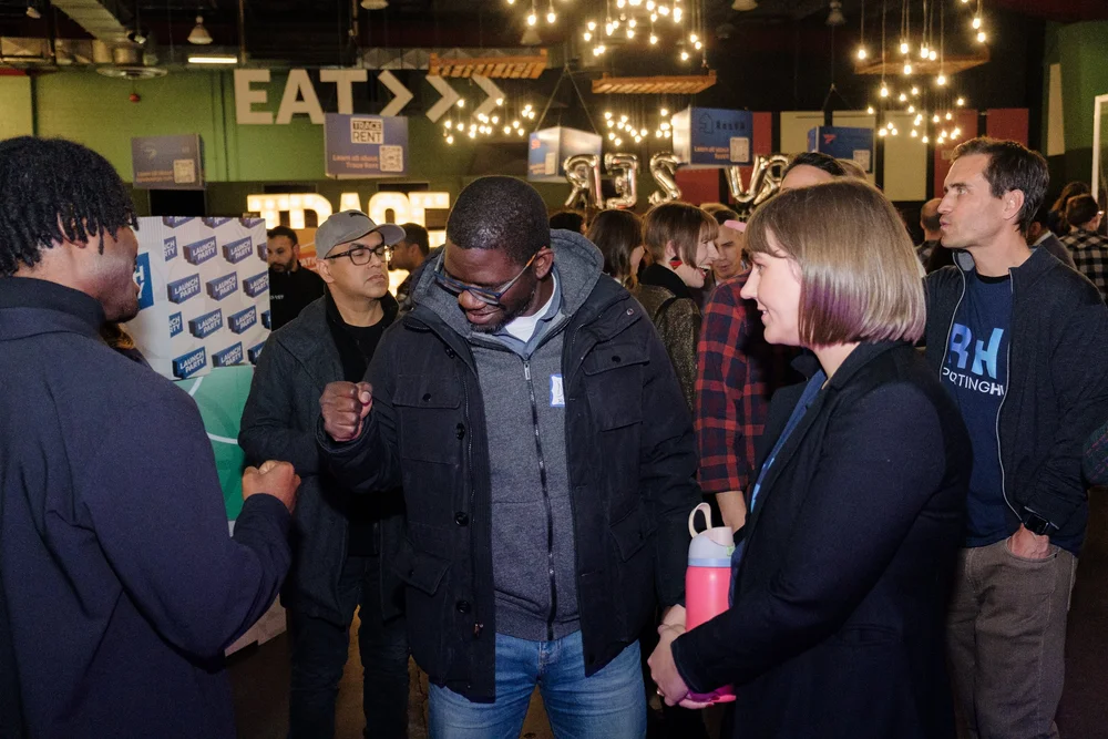 Founders talking at Launch Party