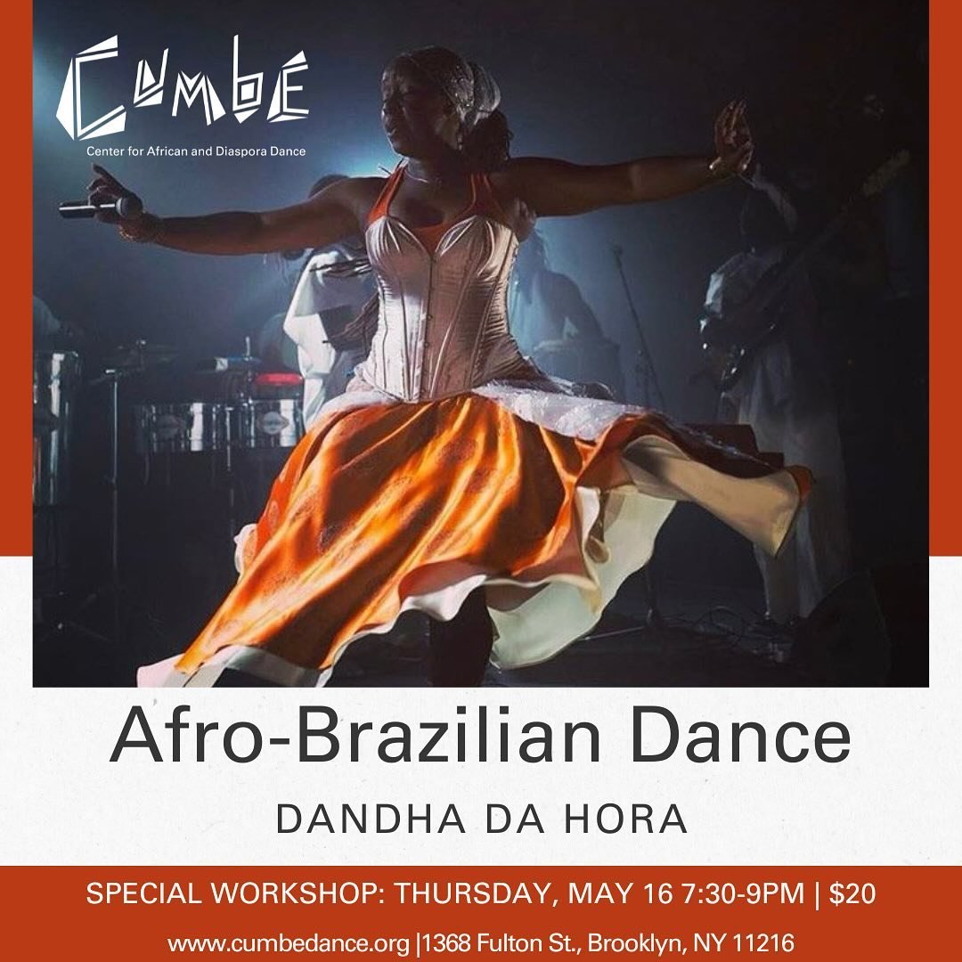 🚨 Special Workshop Alert! 

The incredible Dandha Da Hora is stopping by Cumbe this Thursday to teach an Afro-Brazilian Dance Class! 

Da hora&rsquo;s Afro Brazilian Dance classes are an invitation to explore the rich world of Afro Brazilian Dance t