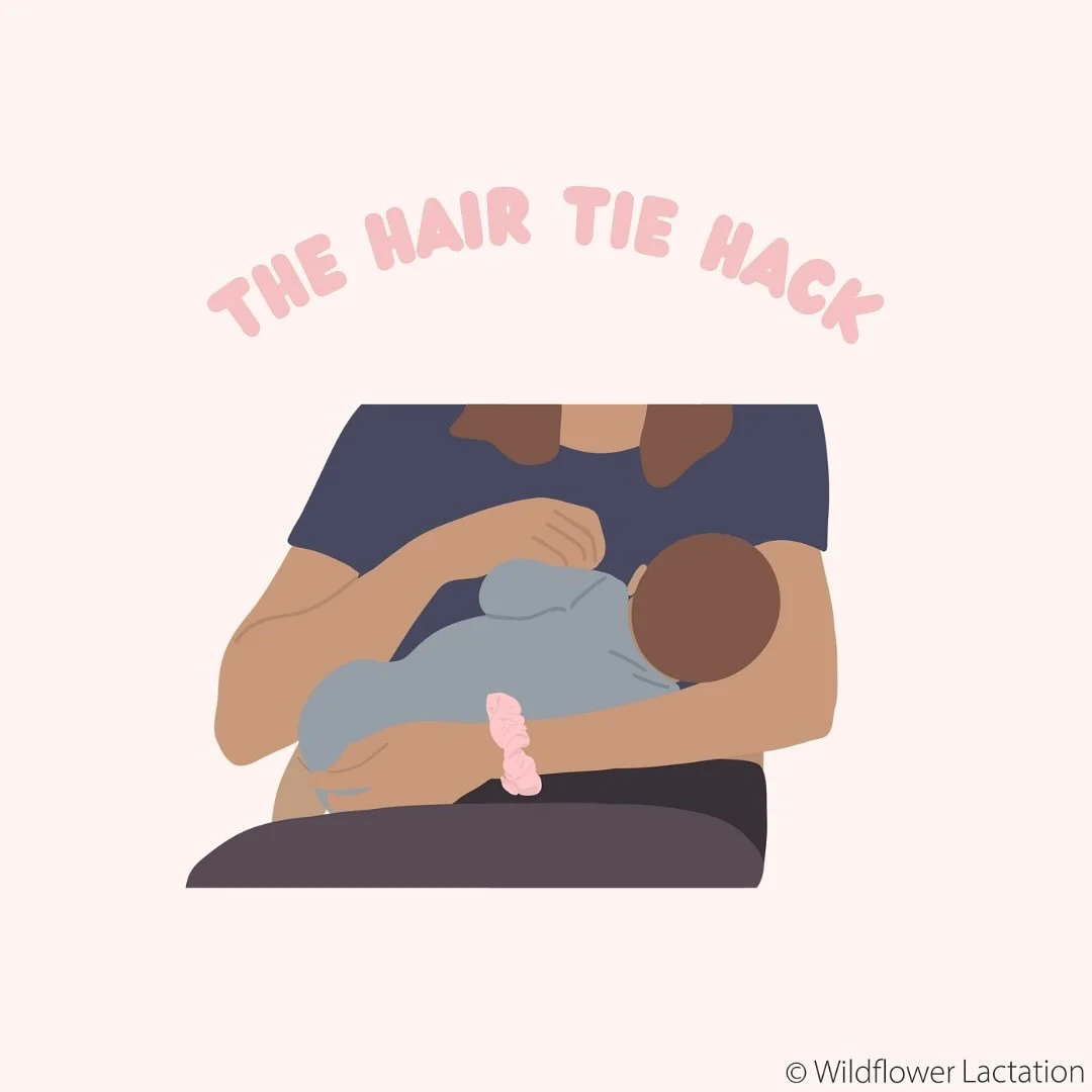 Can&rsquo;t remember which side you fed from last? (same🙋🏼&zwj;♀️) especially in those early postpartum days. Enter: the hair tie hack. Slip a hair tie on the wrist of the side you&rsquo;re nursing from to help keep track and maintain an even milk 