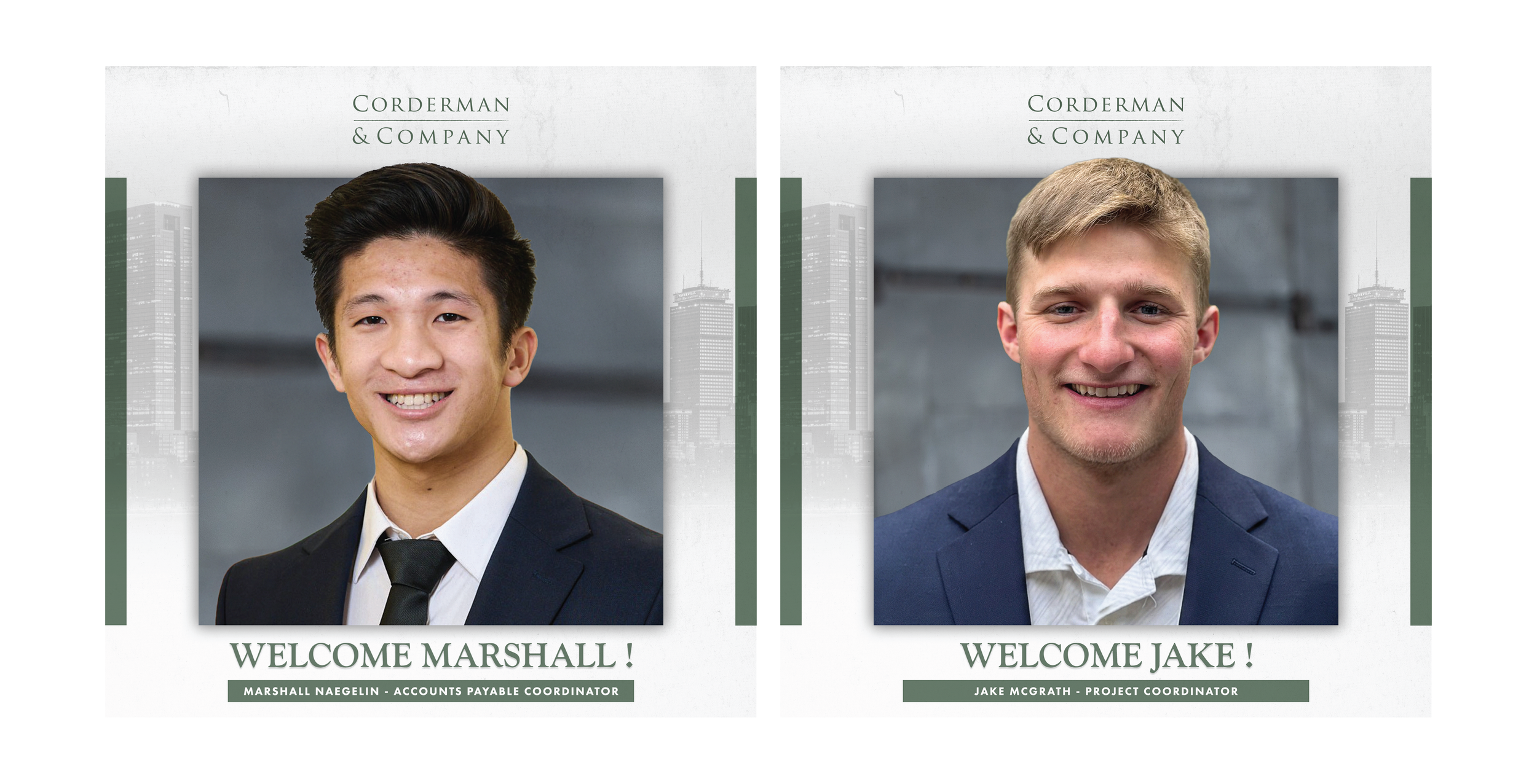 Corderman Welcomes Two New Members to the Team
