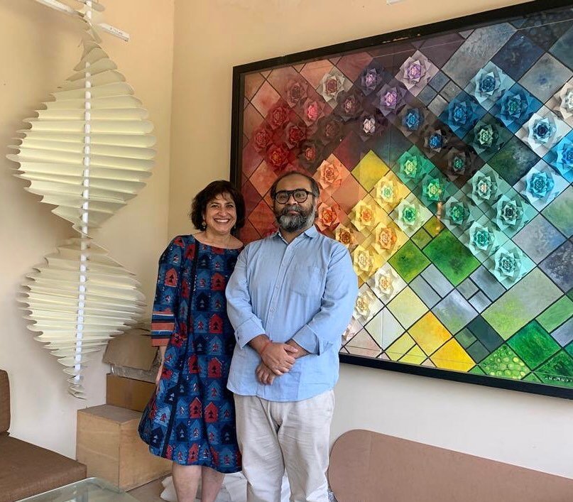 Wonderful morning spent with @ankonmitra ! Thank you for your time and introduction to amazing artwork. Much more to come in November issue of IAPMA newsletter. #iapmamembers #iapma #paperartistcollective #paperart